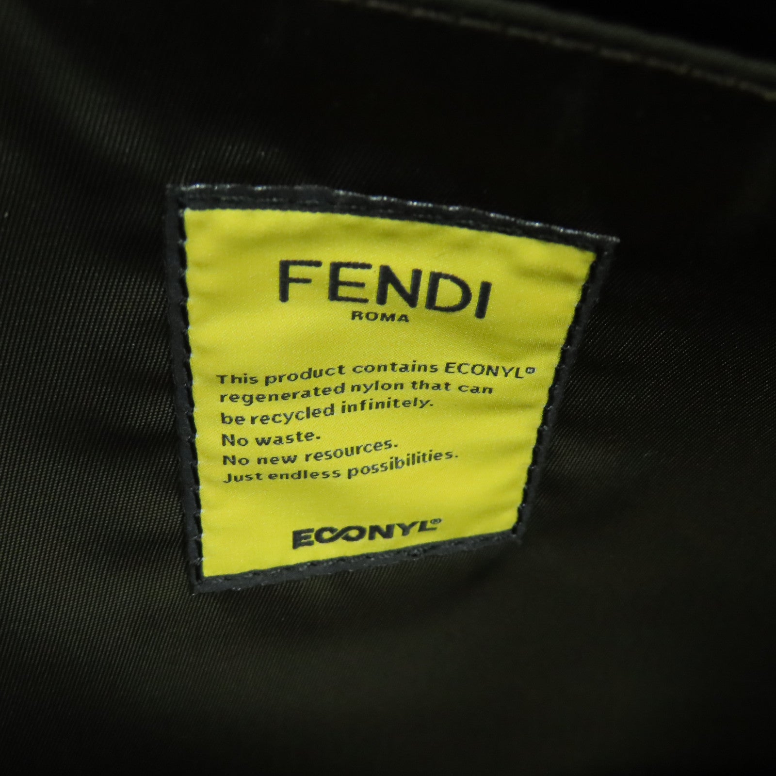 FENDI 尼龍Peekaboo銀扣手挽肩背兩用袋綠色