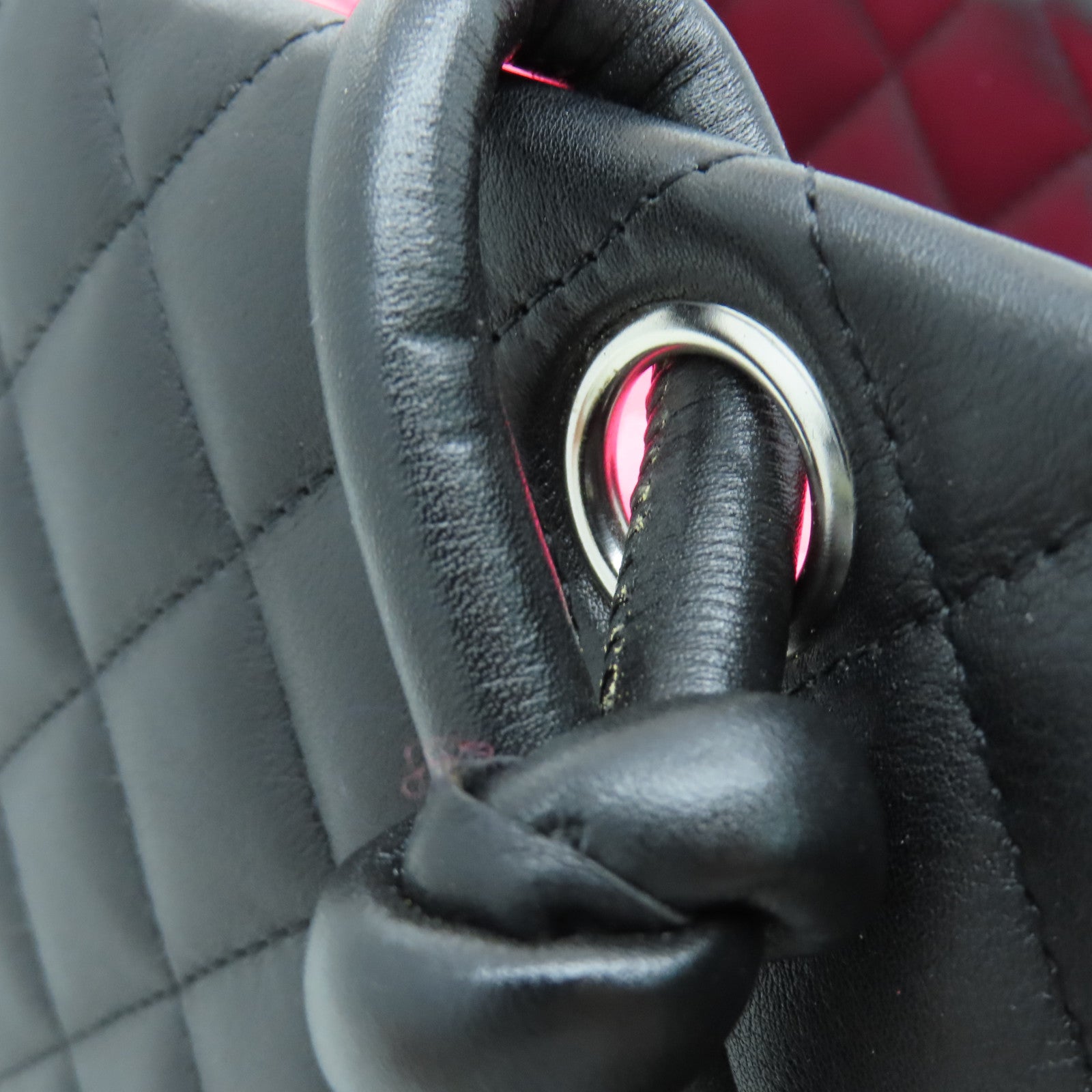 CHANEL 菱格牛皮皮革Cambon Line Tote Bag手挽袋/肩背袋黑色