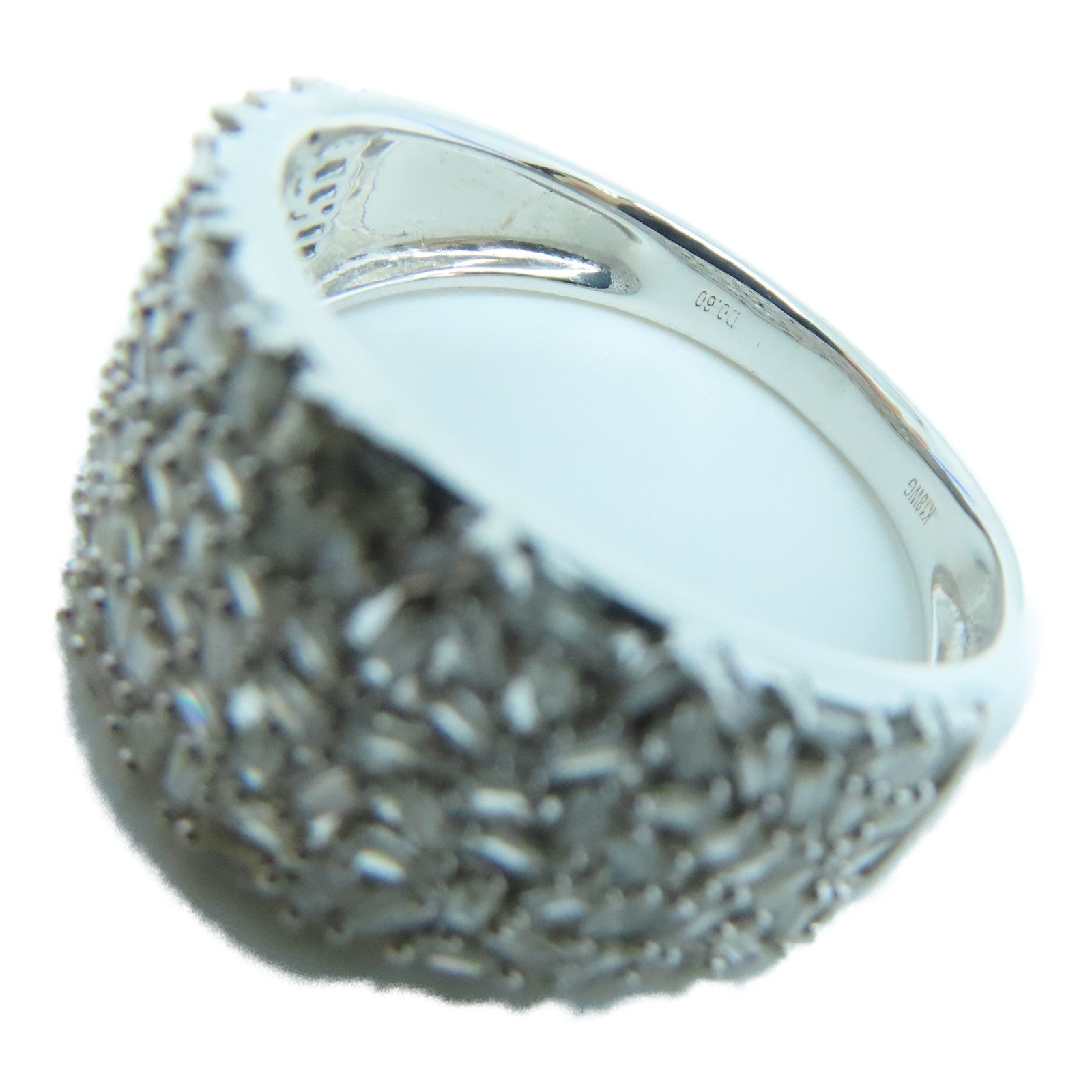JEWELRY 18K White Gold Diamond Ring 0.60ct Diamond Ring US#7