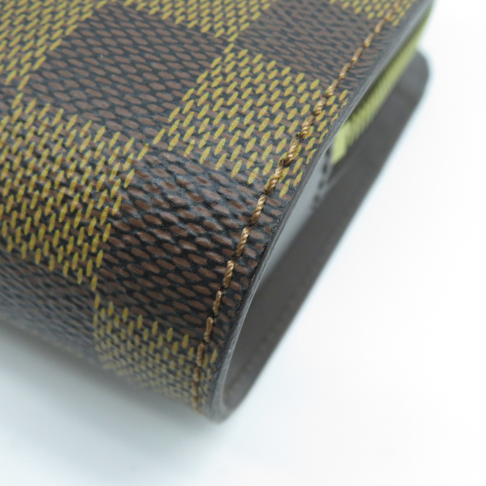 LOUIS VUITTON Damier Ebene Pochette Saint金扣手拿包啡色