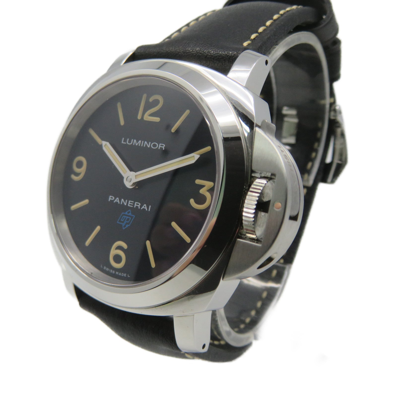 PANERAI PAM634 Watch不鏽鋼/牛皮皮革自動機芯手錶黑色