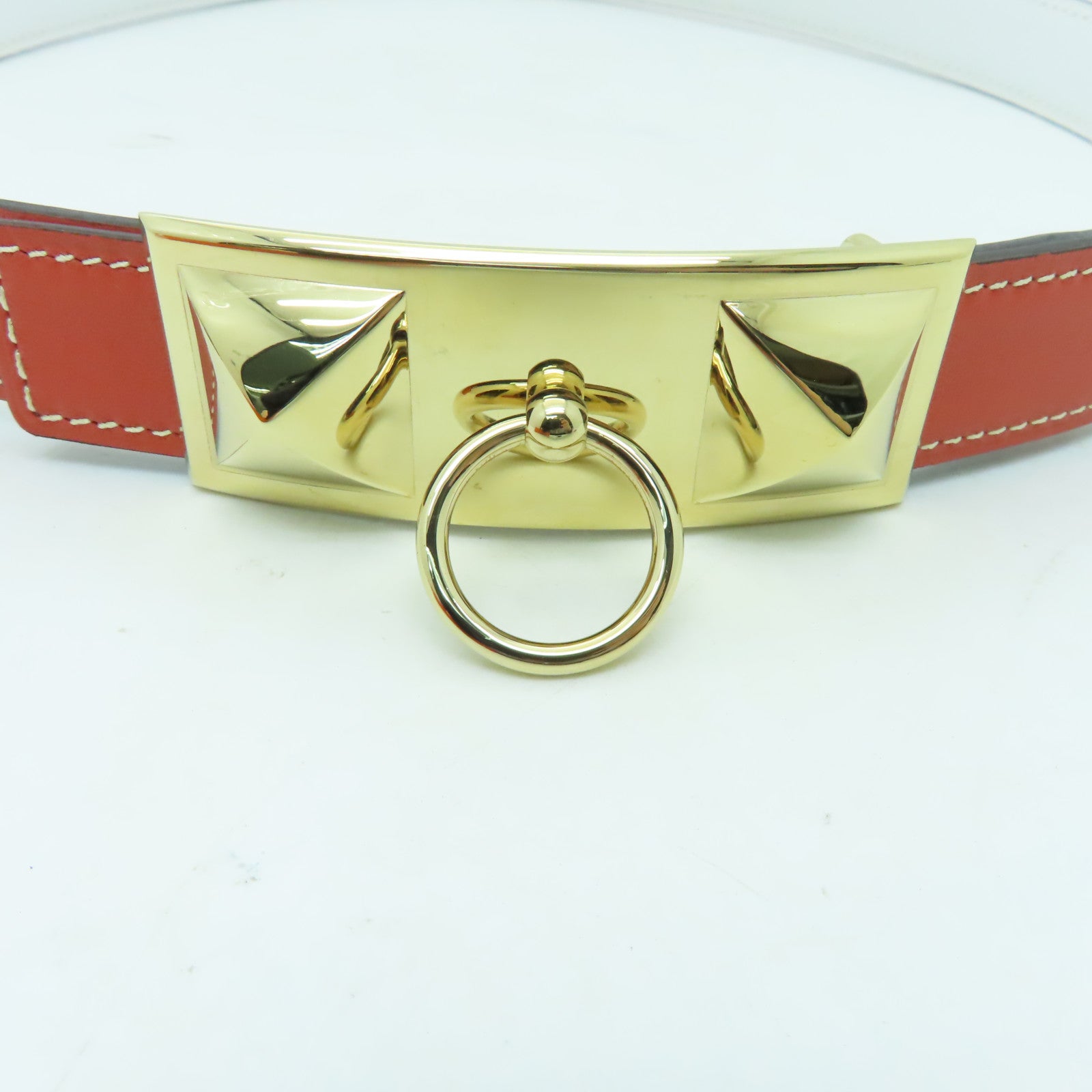 HERMES Swift皮革Belt 80cm金扣皮帶Rose Jaipur粉紅色