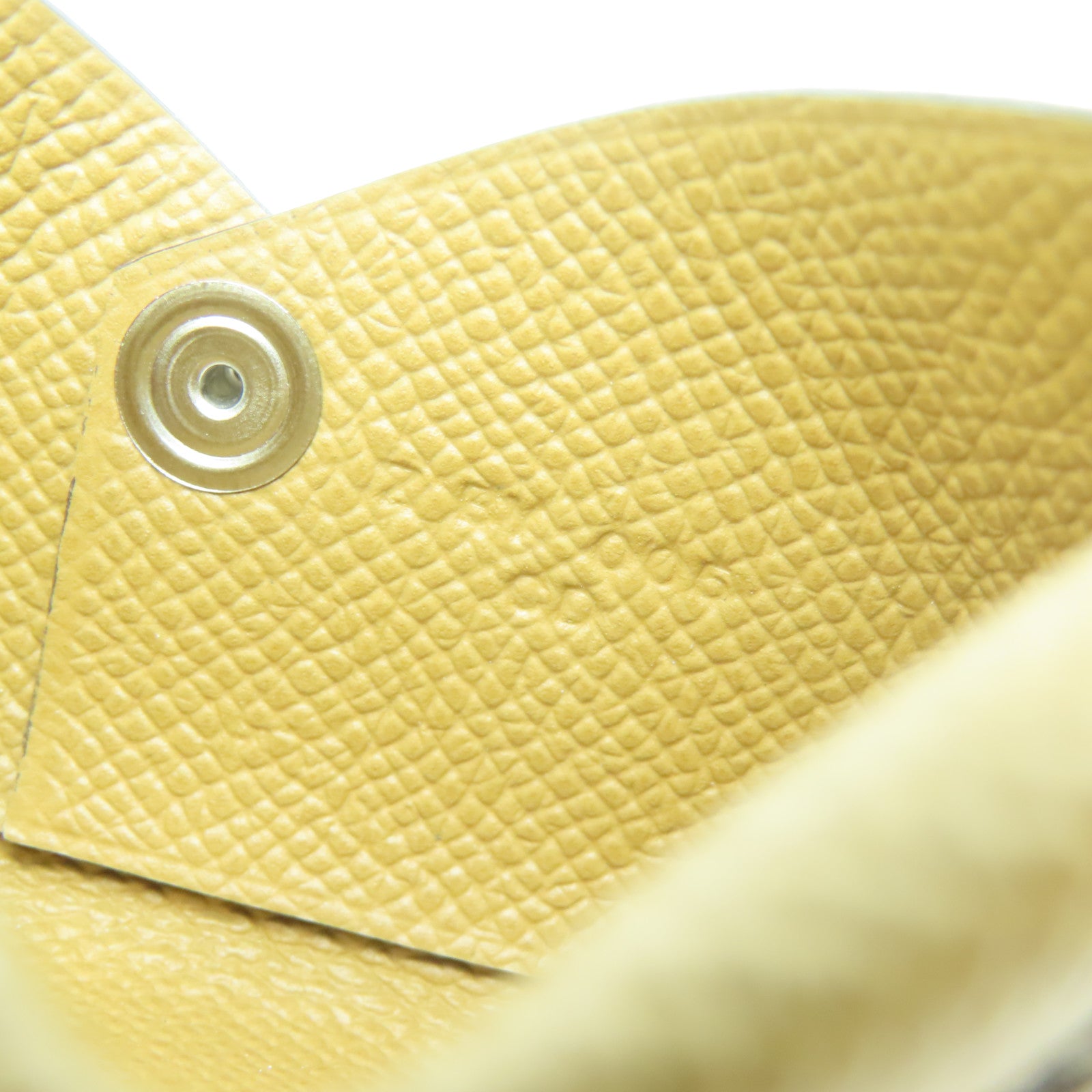 HERMES Epsom皮革Calvi卡片包Gold/啡色