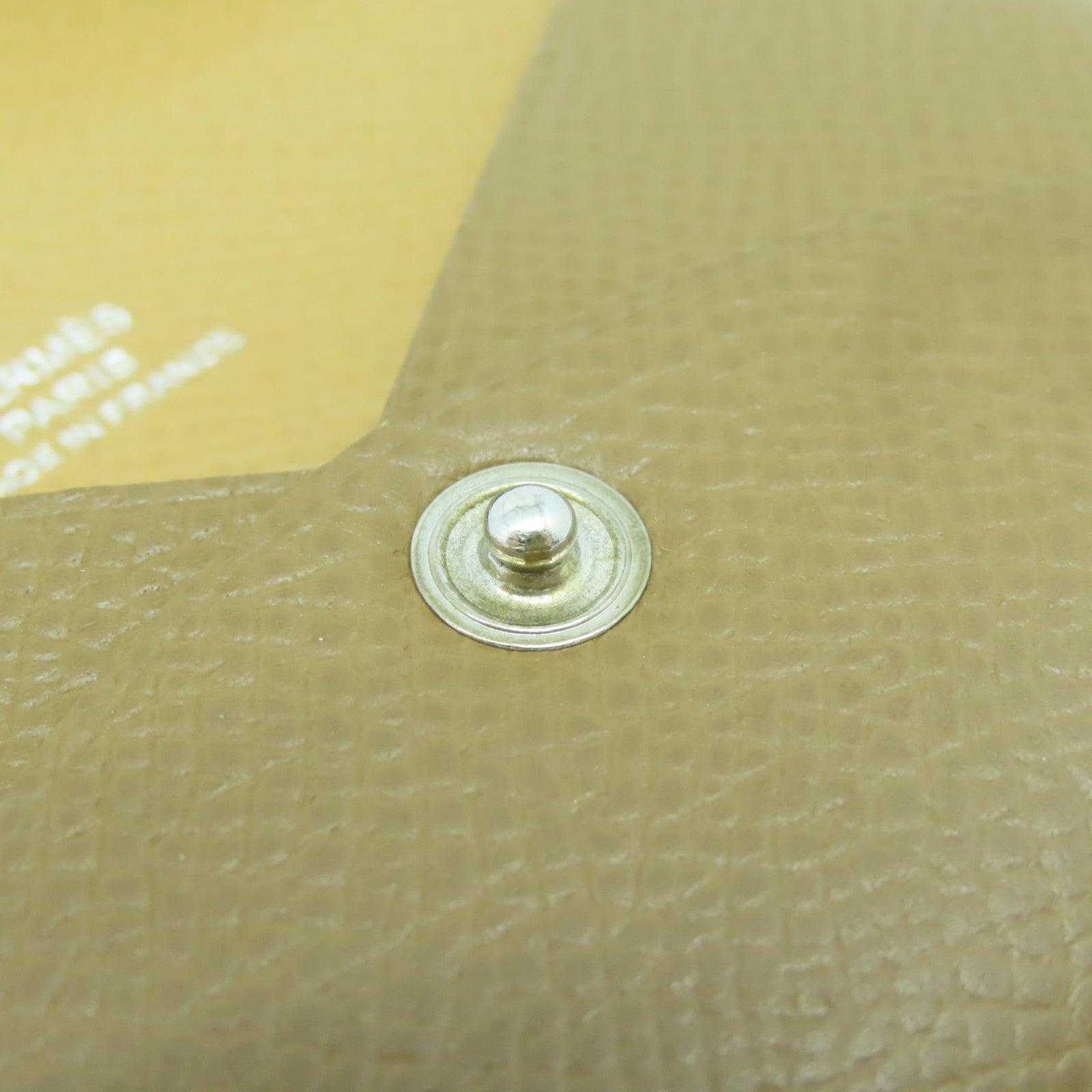 HERMES Epsom皮革Calvi卡片包Gold/啡色