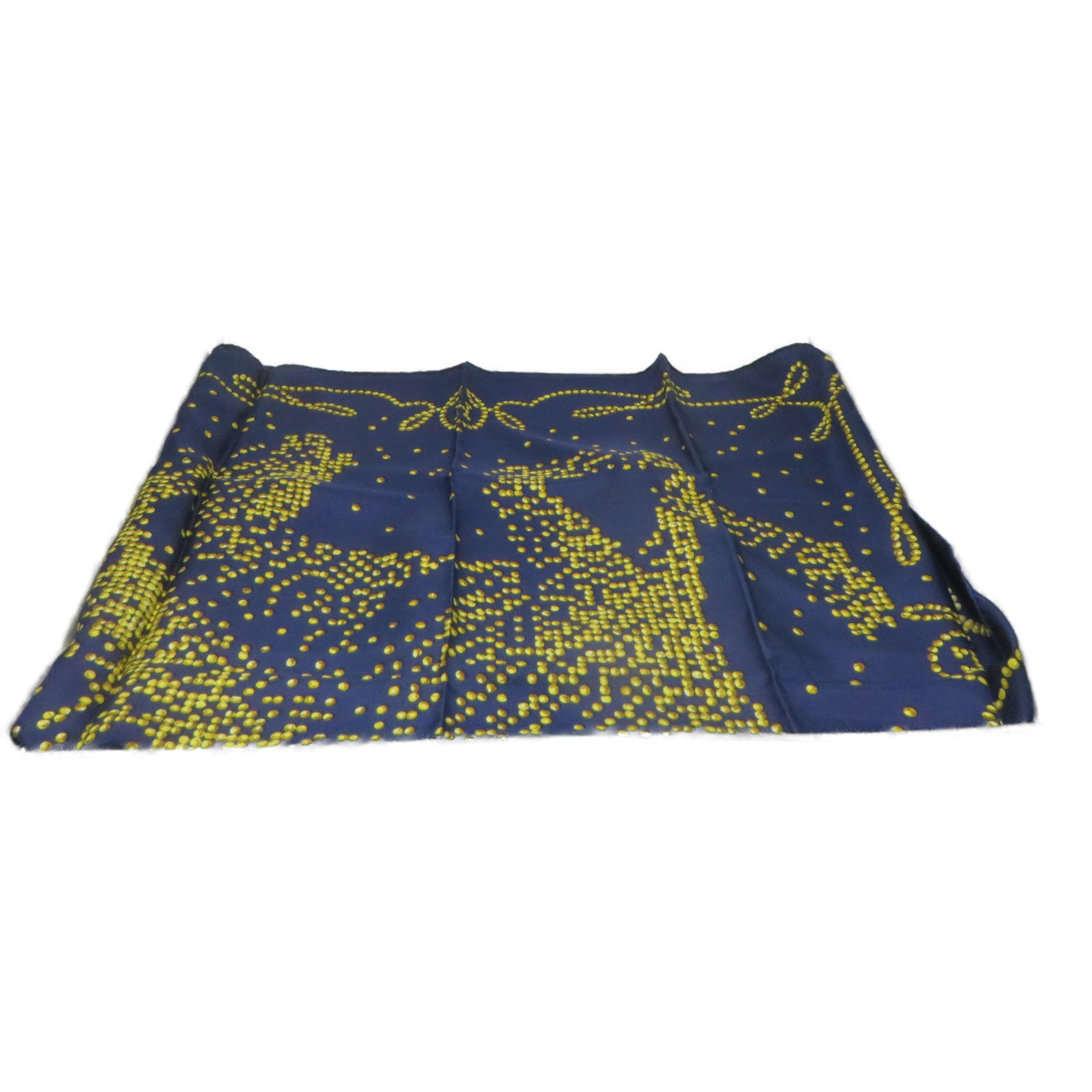 HERMES [Sharp Discount] Silk Scarf Navy Blue