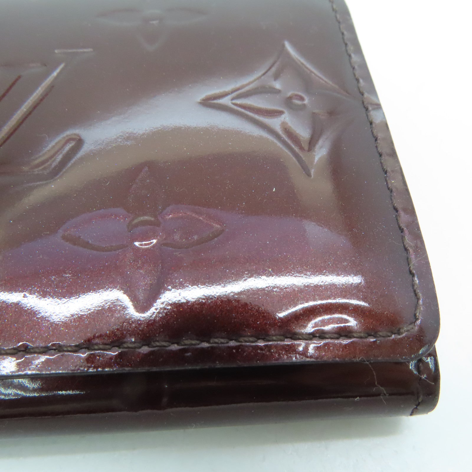 LOUIS VUITTON Monogram Vernis Card Case金扣卡片套红色