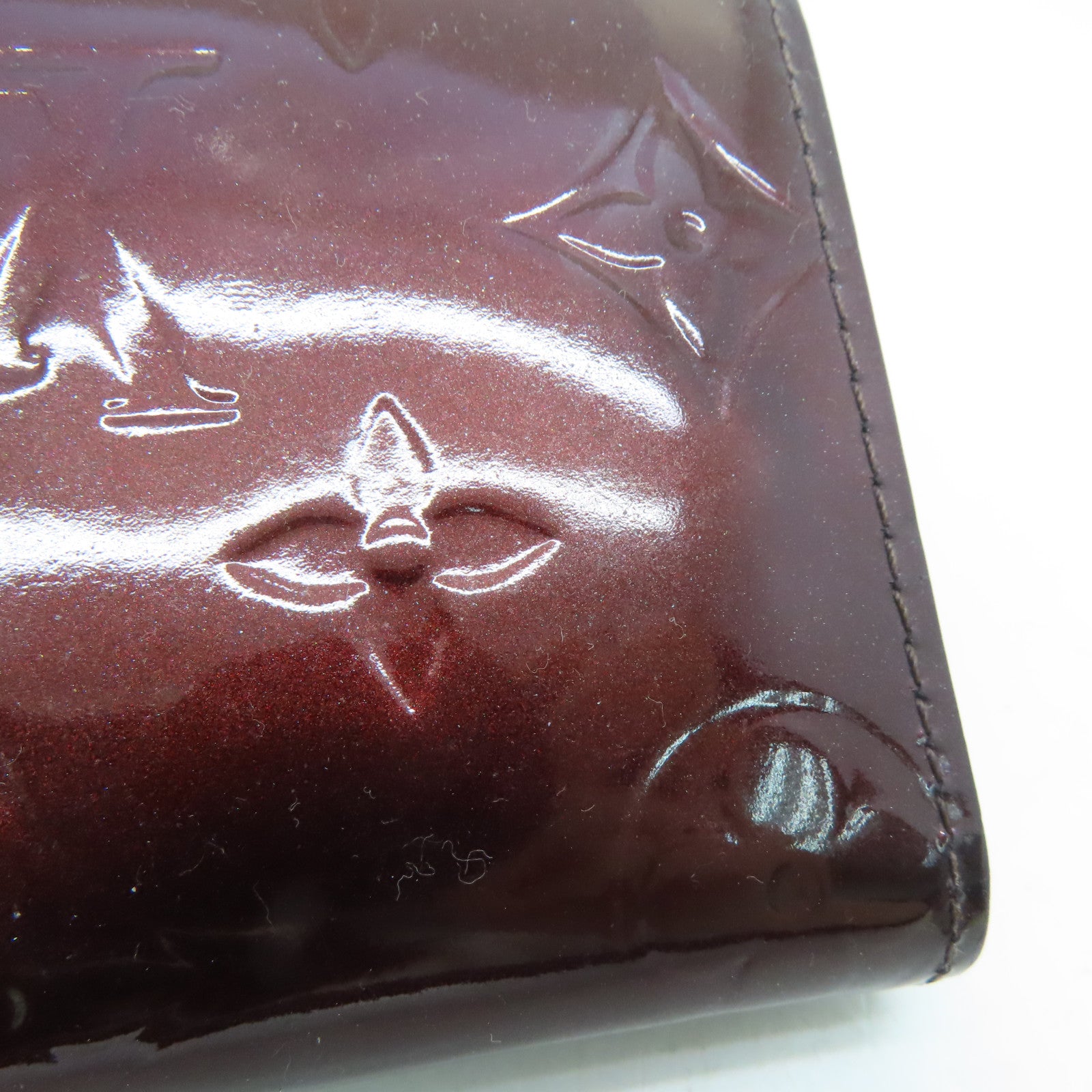 LOUIS VUITTON Monogram Vernis Card Case金扣卡片套红色