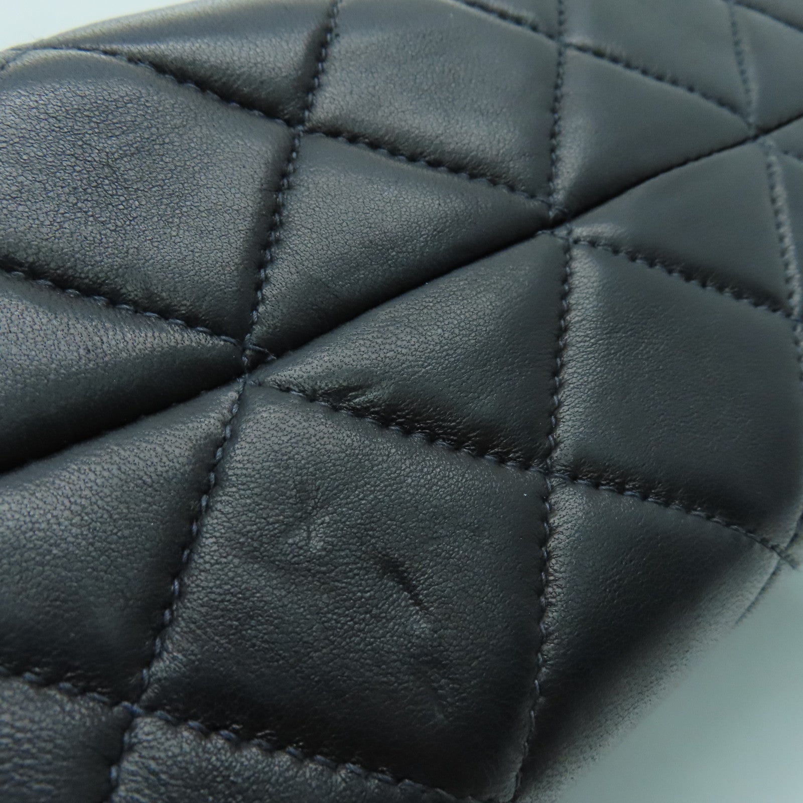 CHANEL 菱格羊皮皮革Chain Shoulder金扣肩背袋黑色