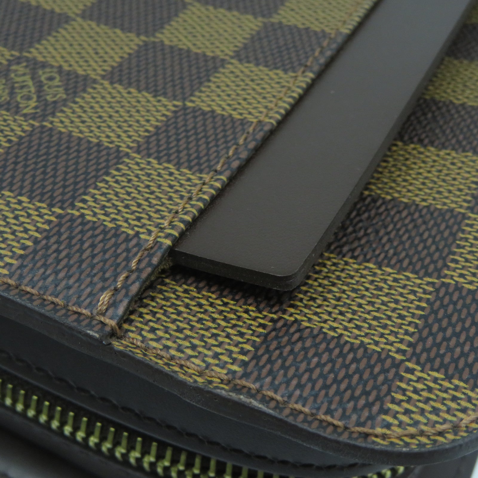 LOUIS VUITTON Damier Ebene Pochette Saint金扣手拿包啡色