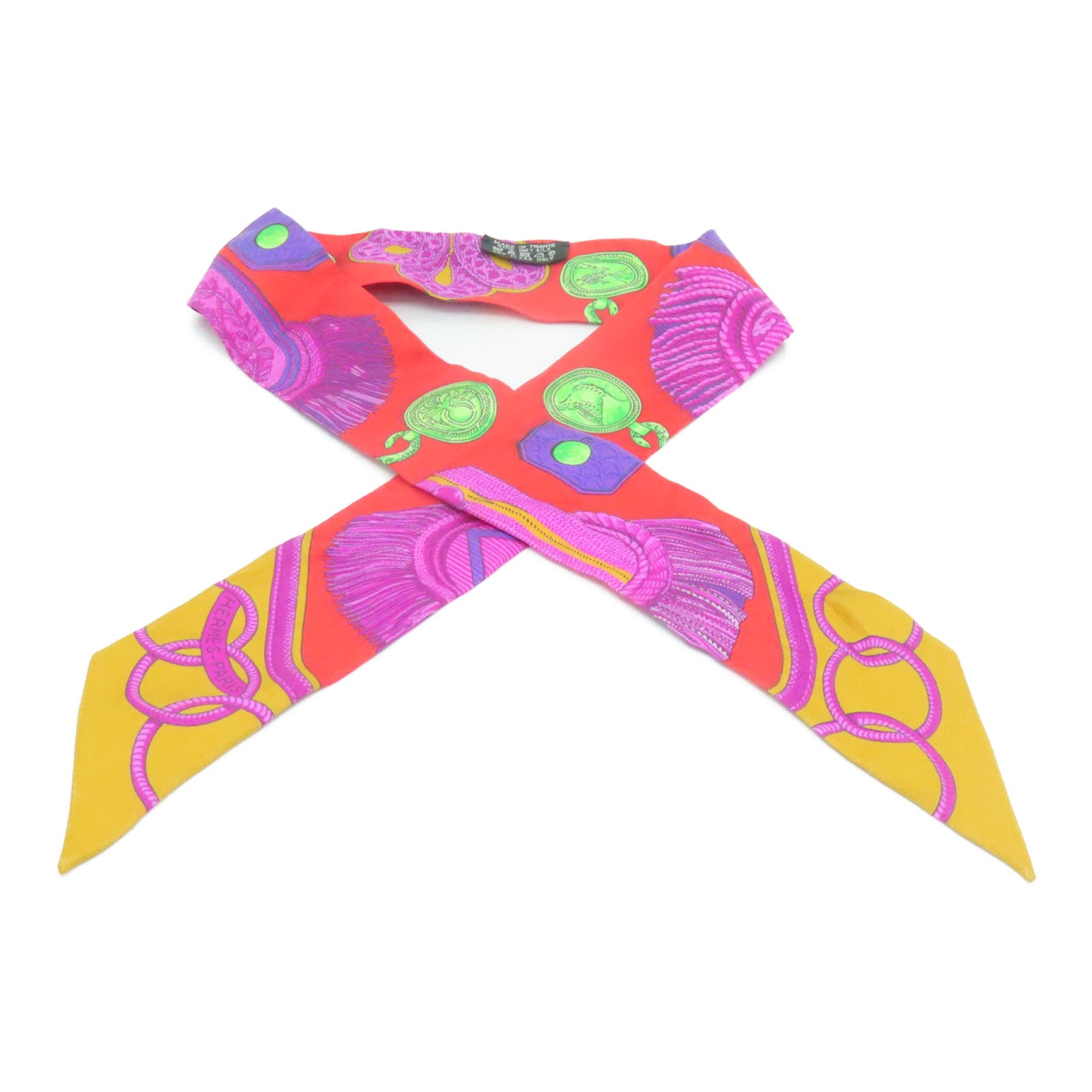 HERMES Silk Twilly Scarf Red/Color