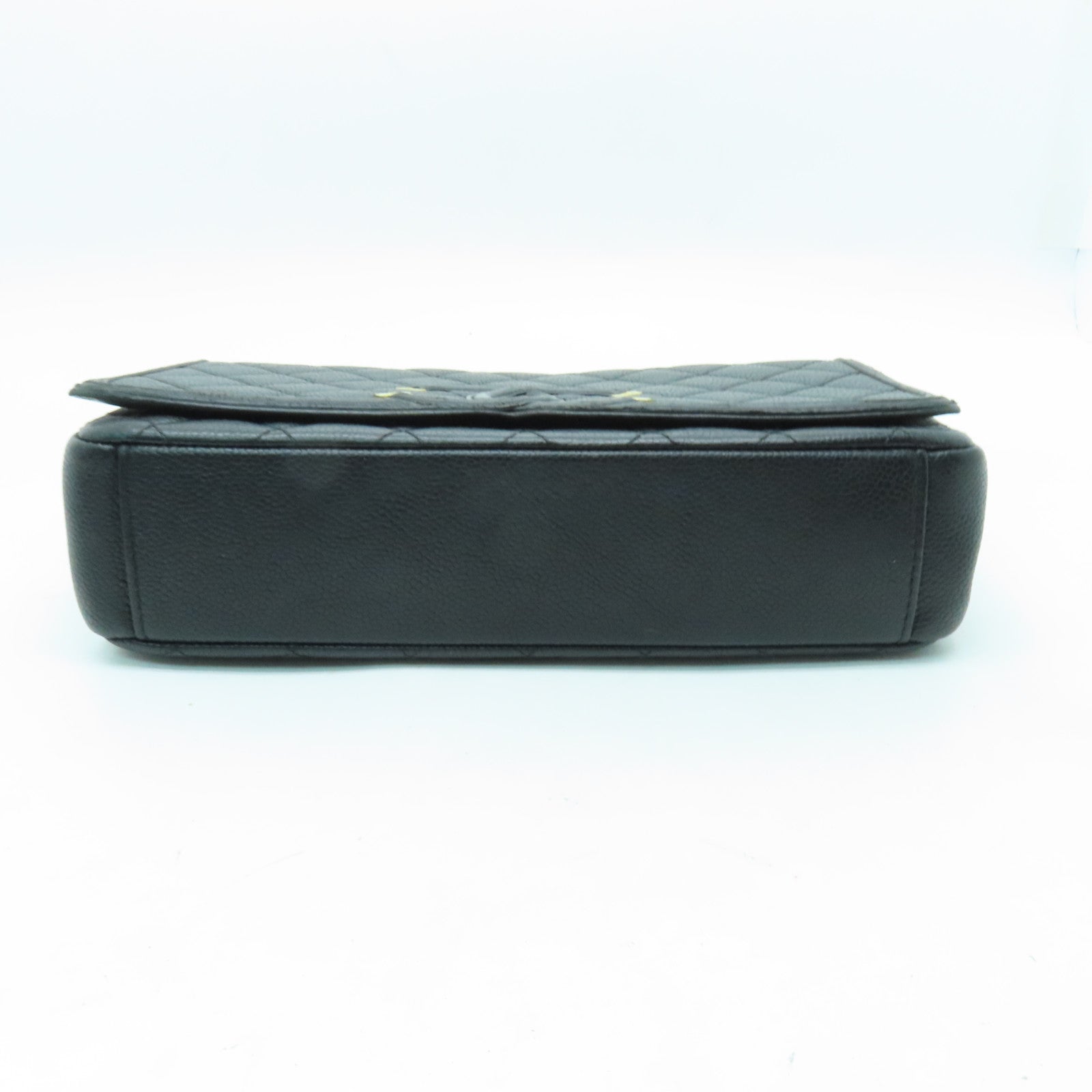 CHANEL 菱格牛皮皮革Shoulder Bag金扣链带肩背袋黑色