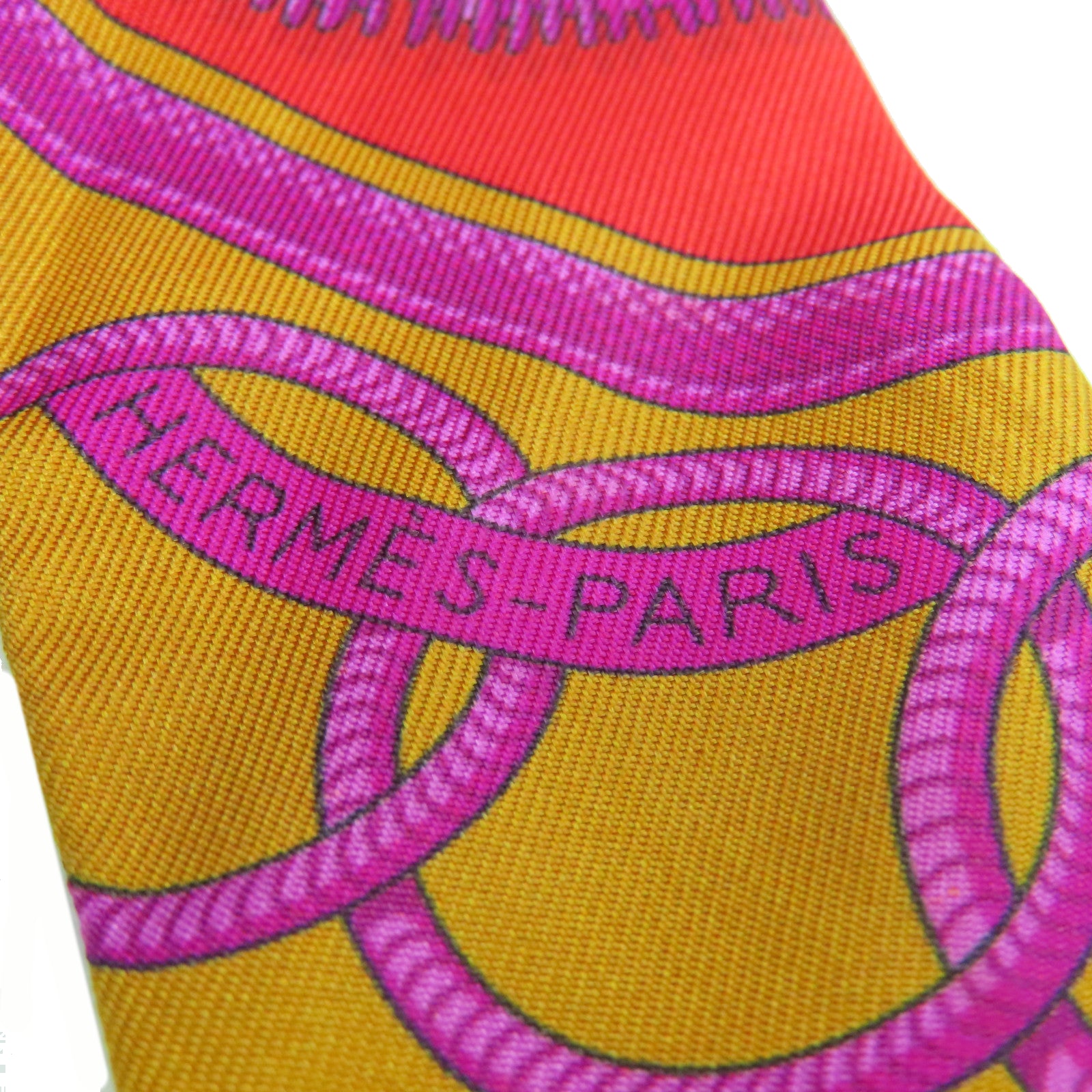 HERMES Silk Twilly Scarf Red/Color