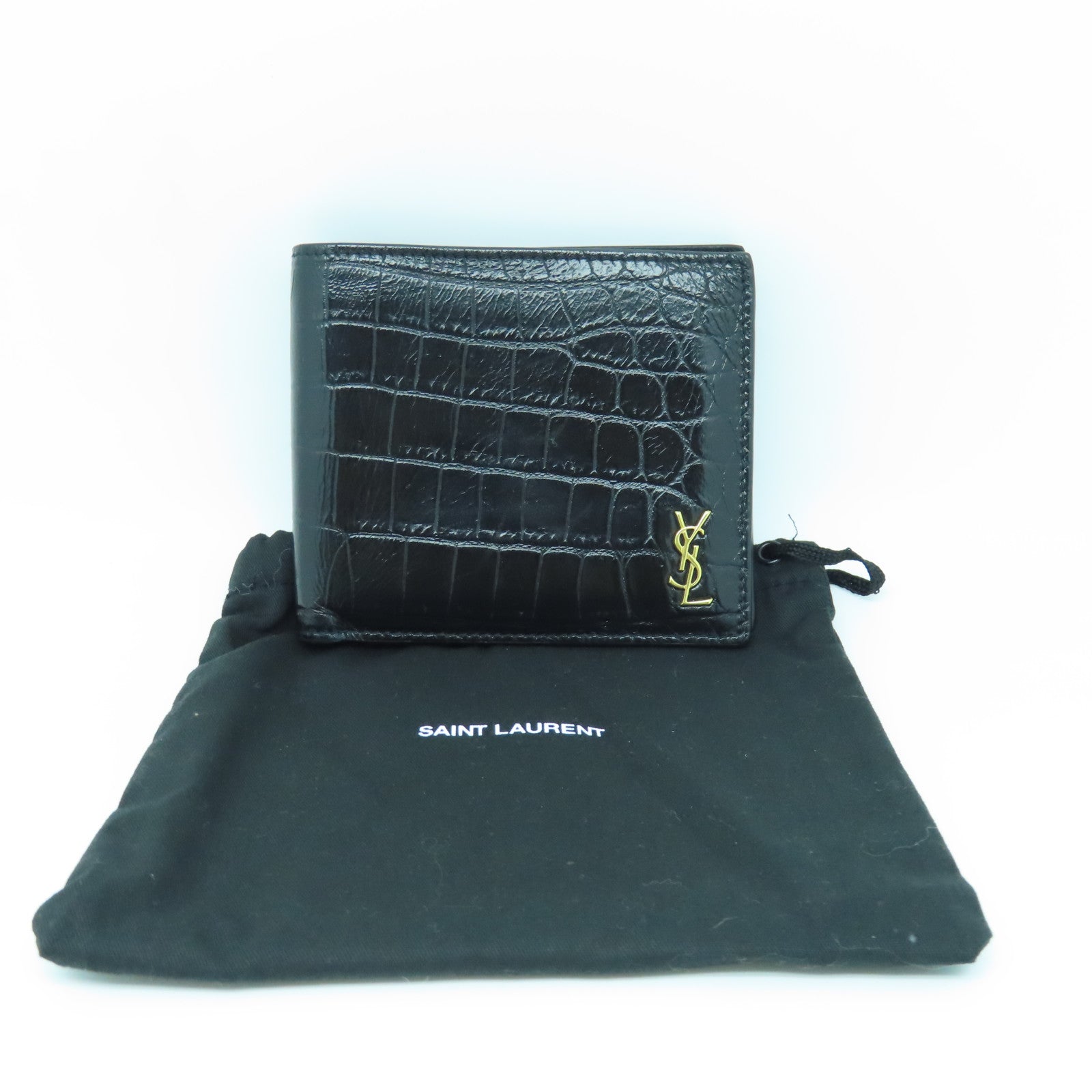YVES SAINT LAURENT 牛皮皮革Wallet钱包黑色