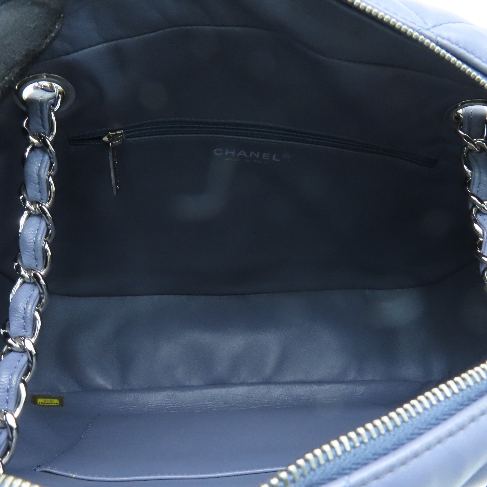 CHANEL Rhombus Sheepskin Leather Chain Shoulder Bag Silver Buckle Chain Belt Shoulder Bag Purple