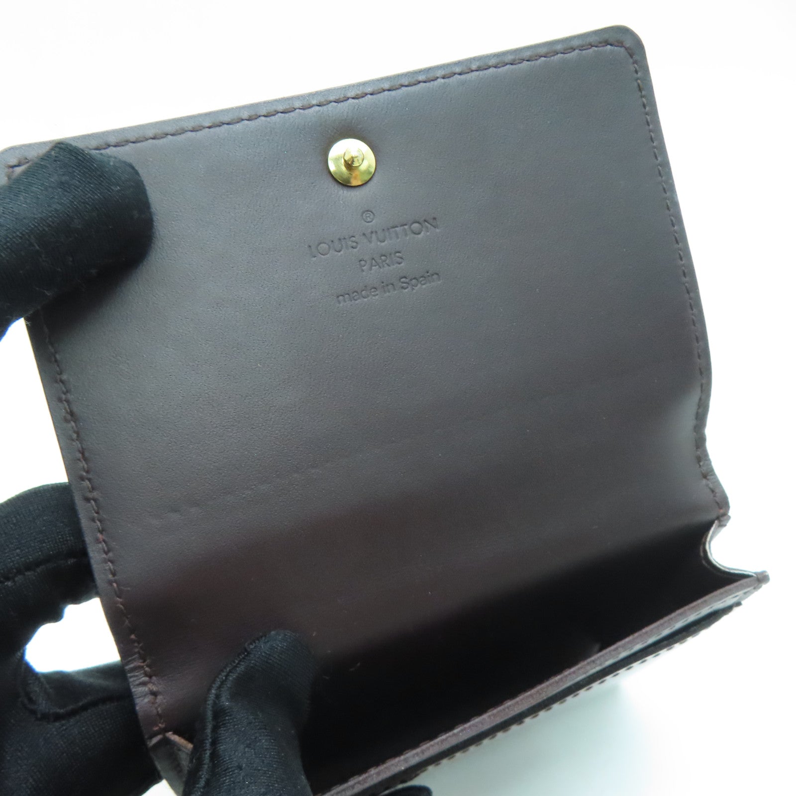 LOUIS VUITTON Monogram Vernis Card Case金扣卡片套红色