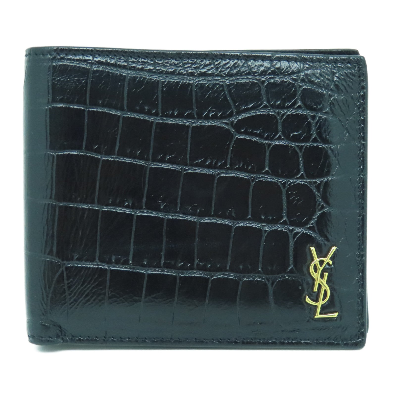YVES SAINT LAURENT 牛皮皮革Wallet钱包黑色