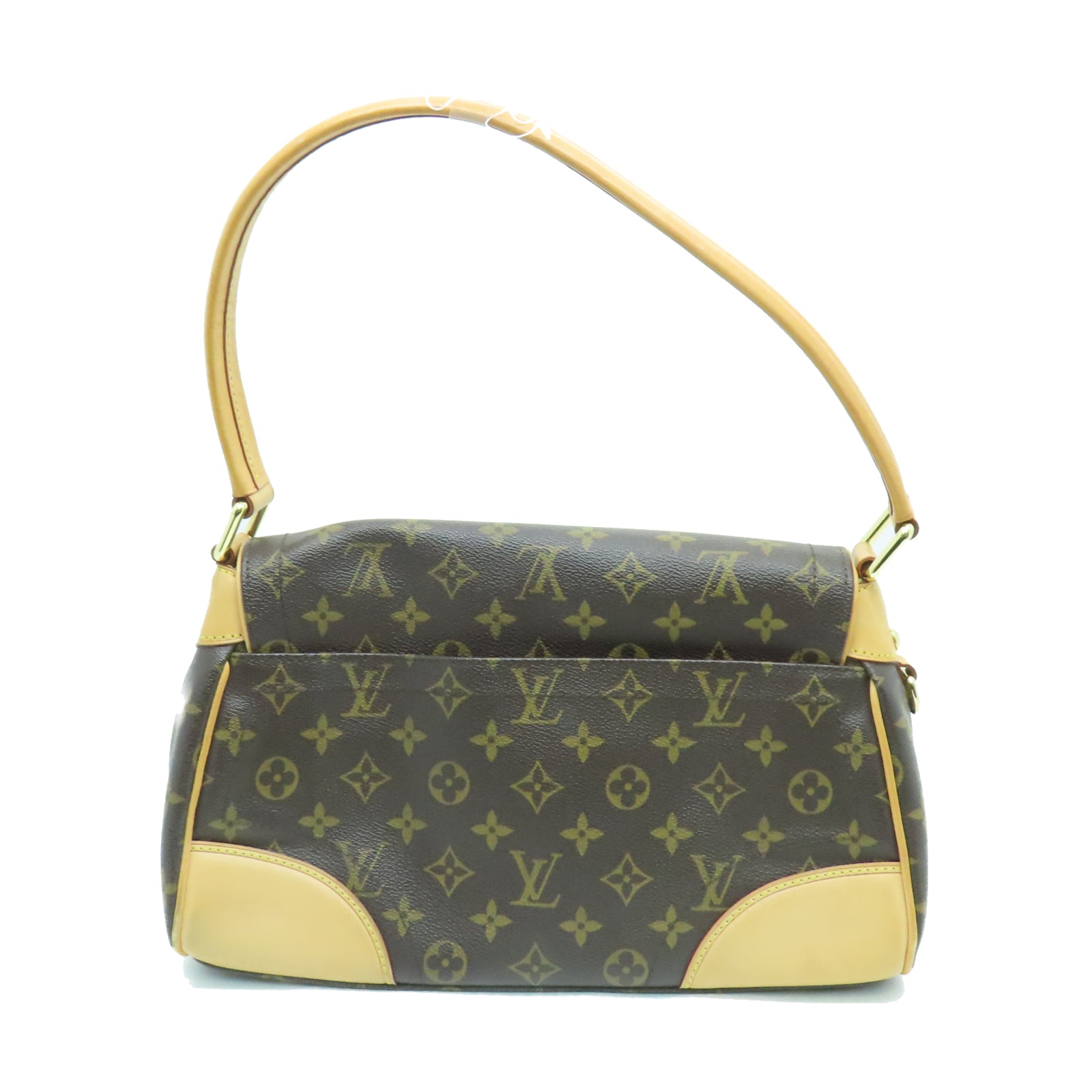 LOUIS VUITTON Monogram Beverly MM金扣肩背袋棕色