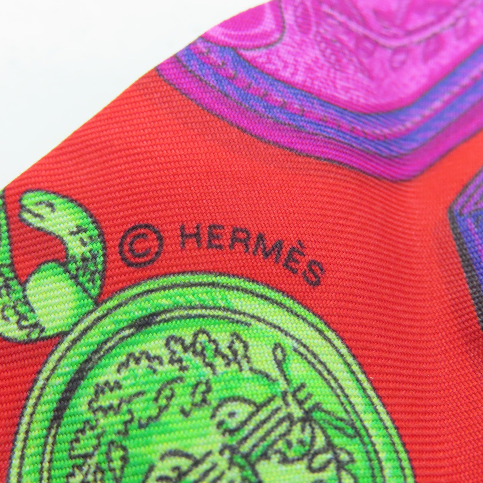 HERMES Silk Twilly Scarf Red/Color