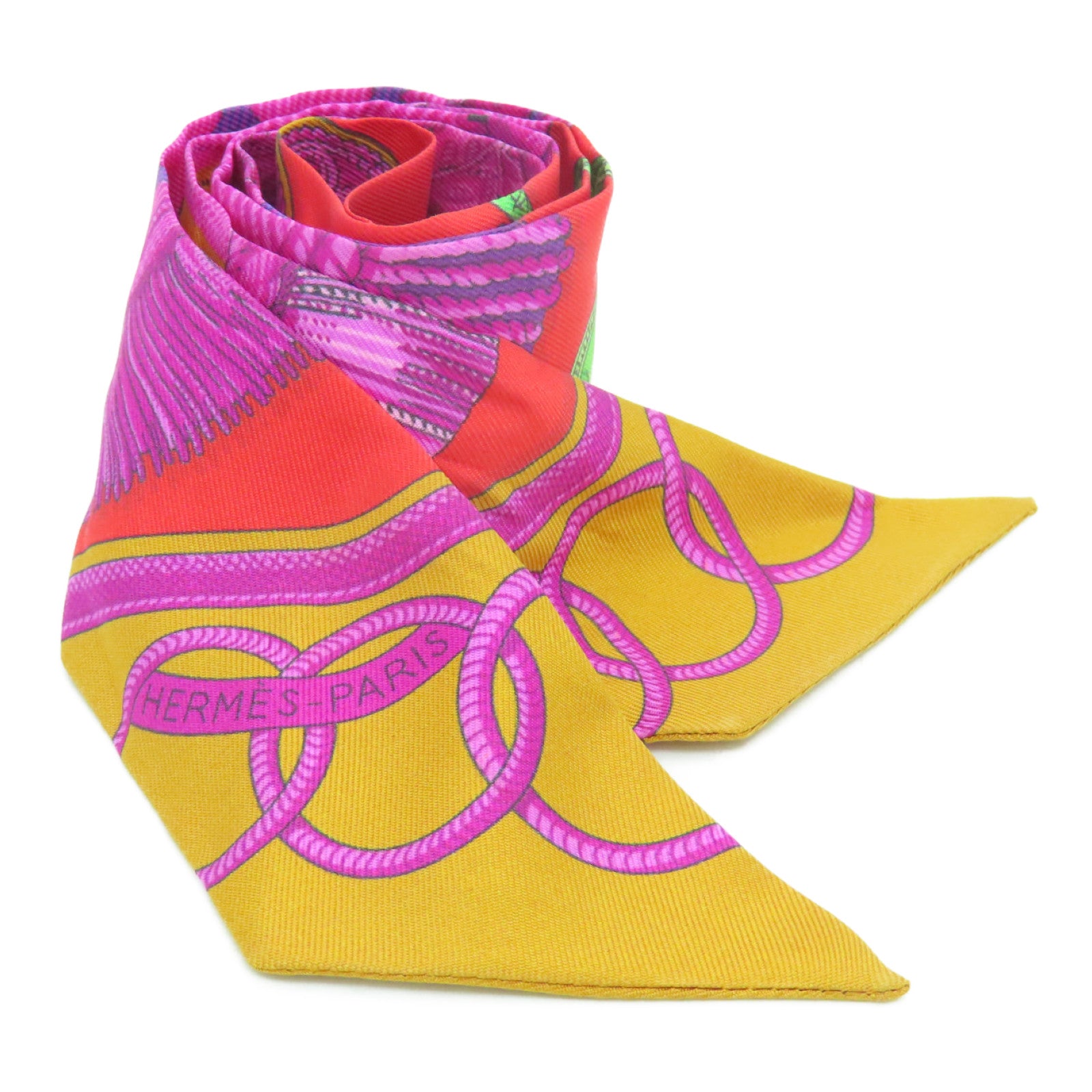 HERMES Silk Twilly Scarf Red/Color