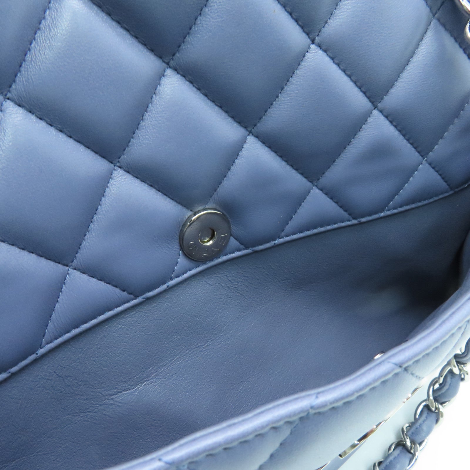 CHANEL Rhombus Sheepskin Leather Chain Shoulder Bag Silver Buckle Chain Belt Shoulder Bag Purple
