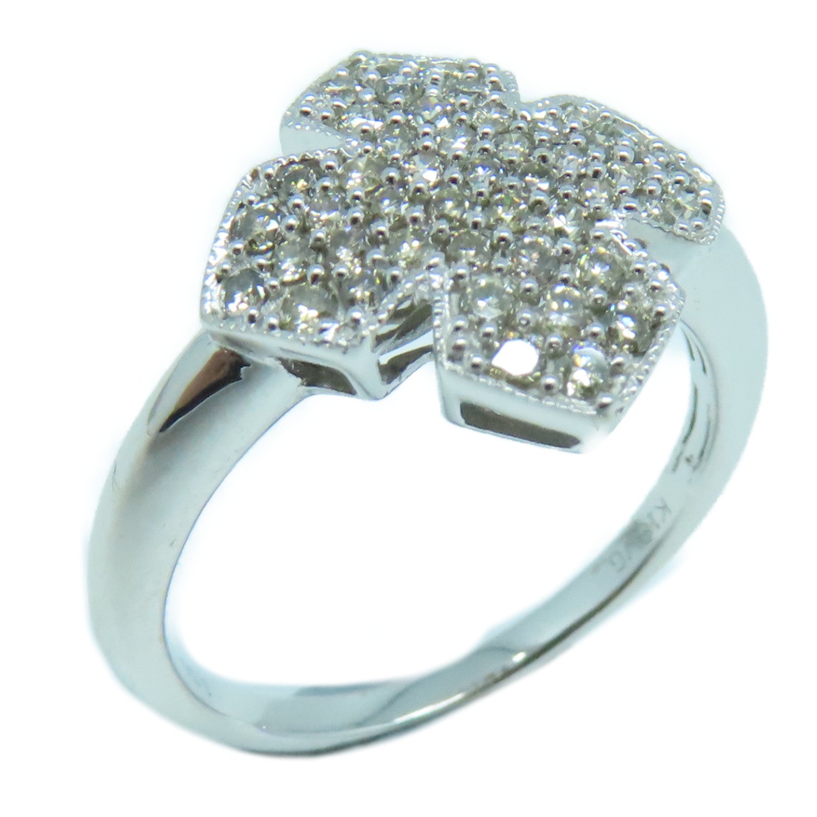 JEWELRY 18K White Gold Diamond Ring 0.50ct Diamond Ring US#6.5