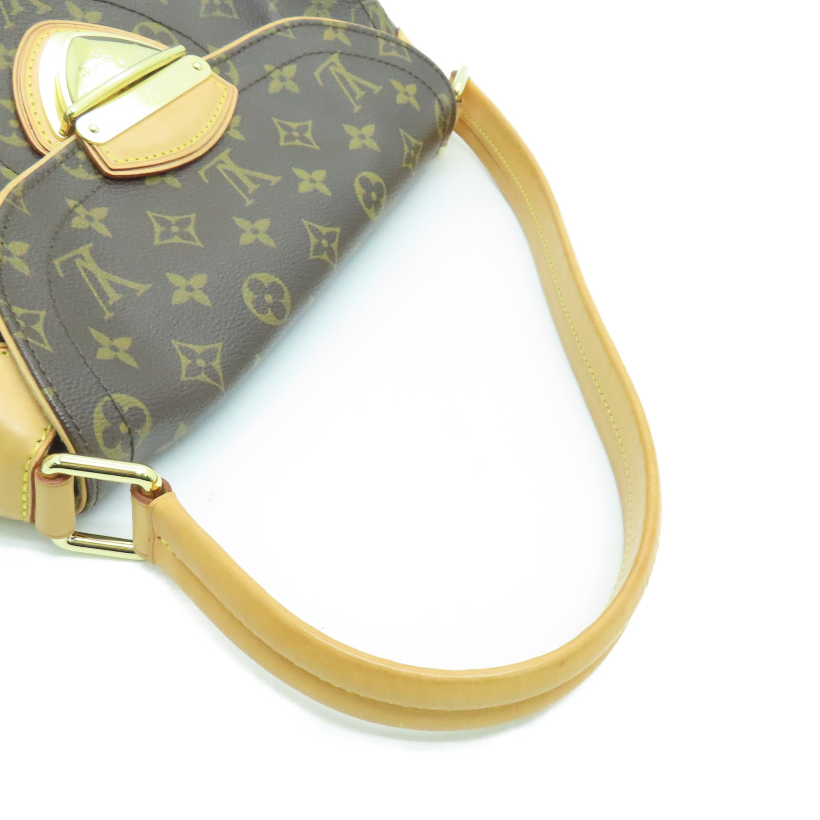 LOUIS VUITTON Monogram Beverly MM金扣肩背袋棕色
