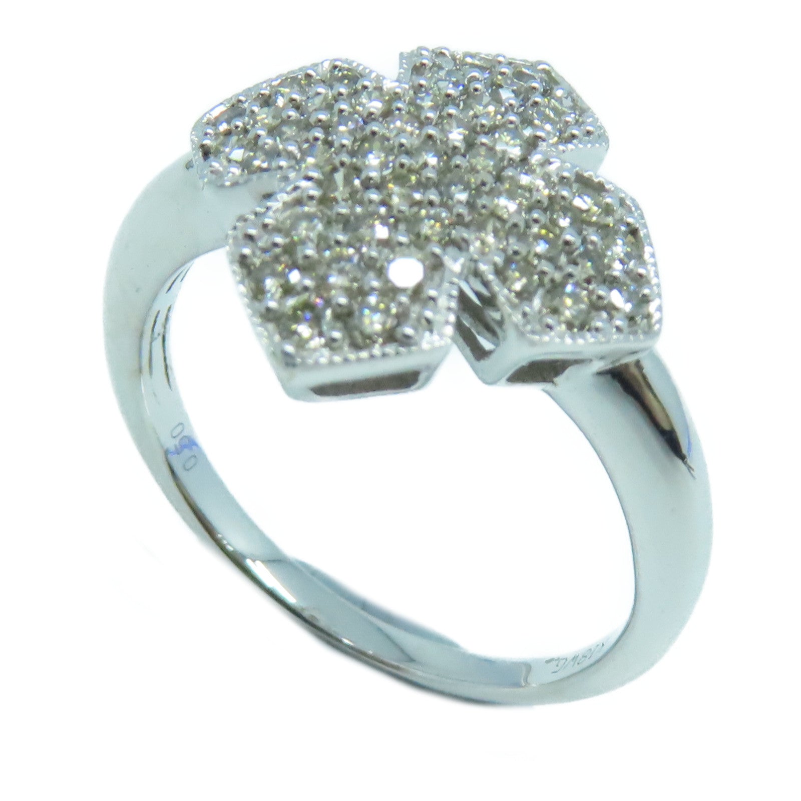 JEWELRY 18K White Gold Diamond Ring 0.50ct Diamond Ring US#6.5