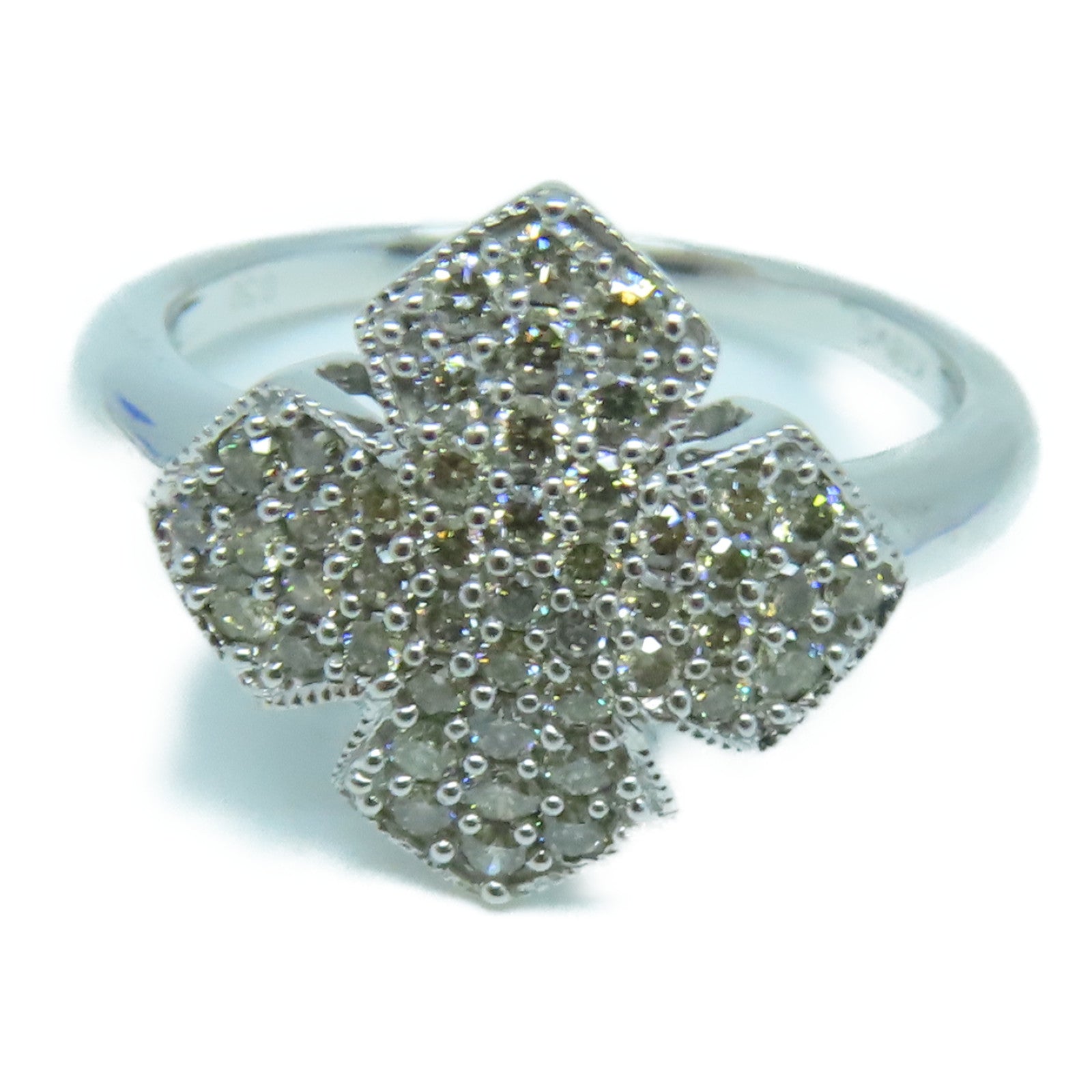 JEWELRY 18K White Gold Diamond Ring 0.50ct Diamond Ring US#6.5