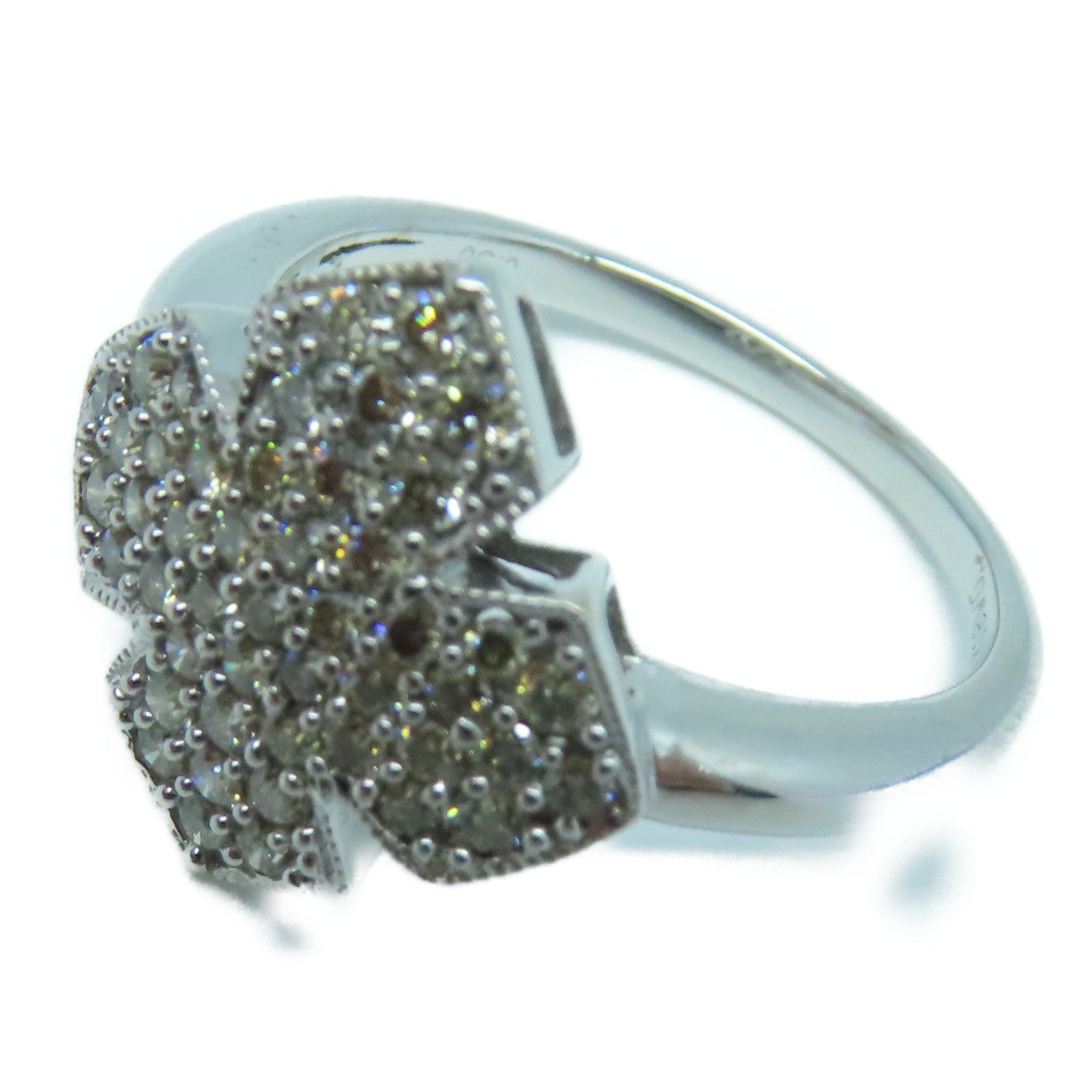 JEWELRY 18K White Gold Diamond Ring 0.50ct Diamond Ring US#6.5