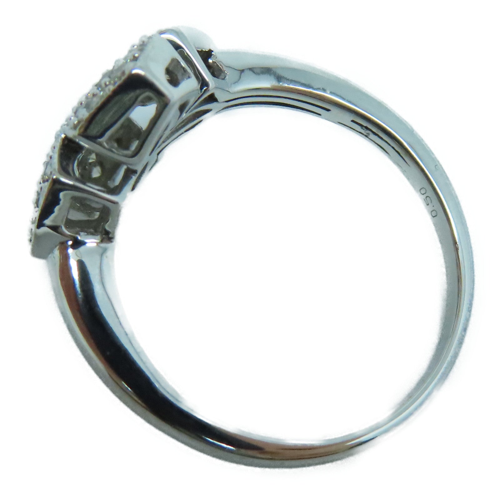 JEWELRY 18K White Gold Diamond Ring 0.50ct Diamond Ring US#6.5