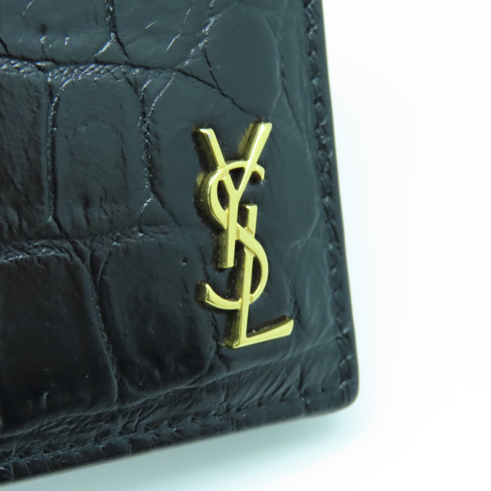 YVES SAINT LAURENT 牛皮皮革Wallet钱包黑色