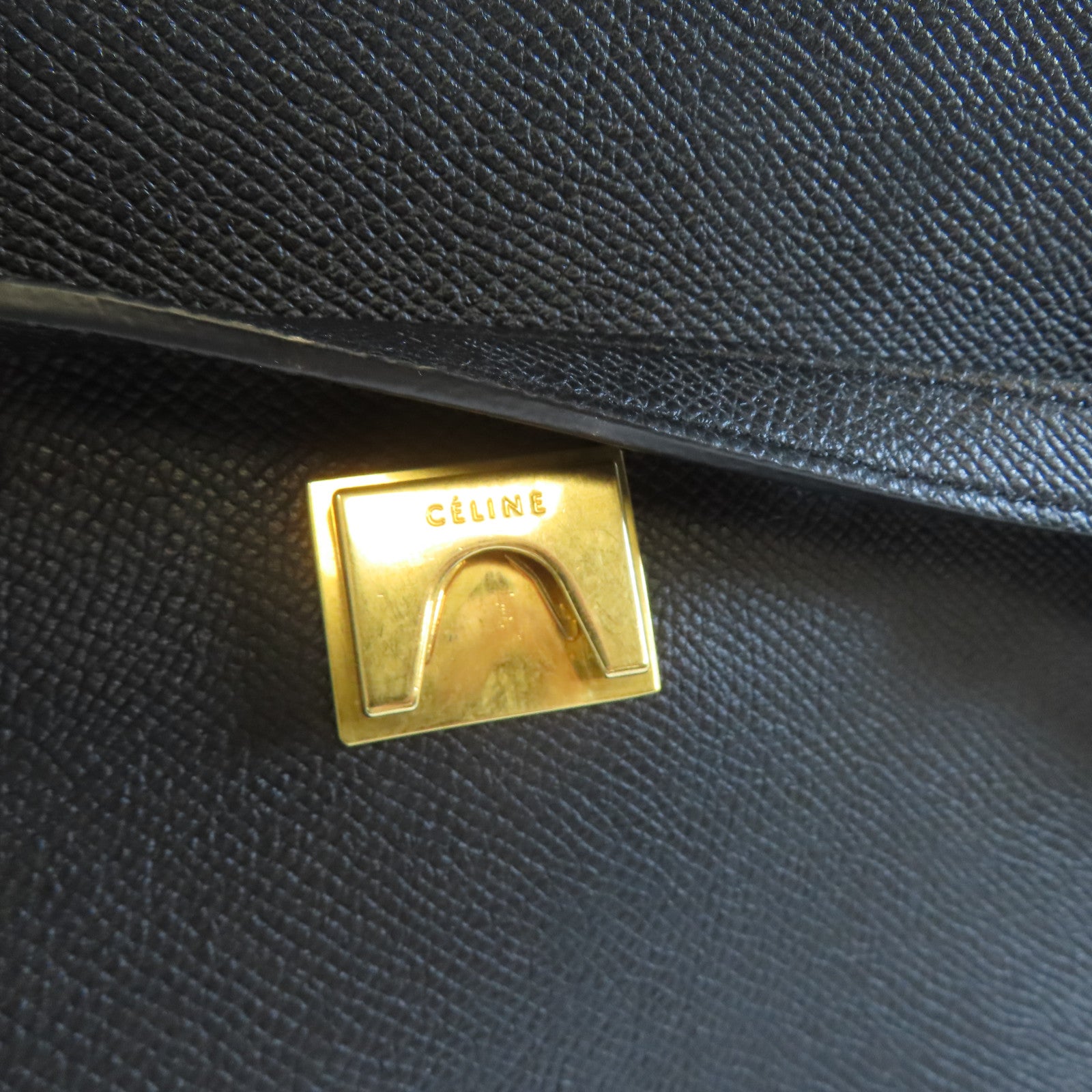 CELINE 牛皮皮革Micro Belt Bag金扣手挽肩背兩用袋黑色