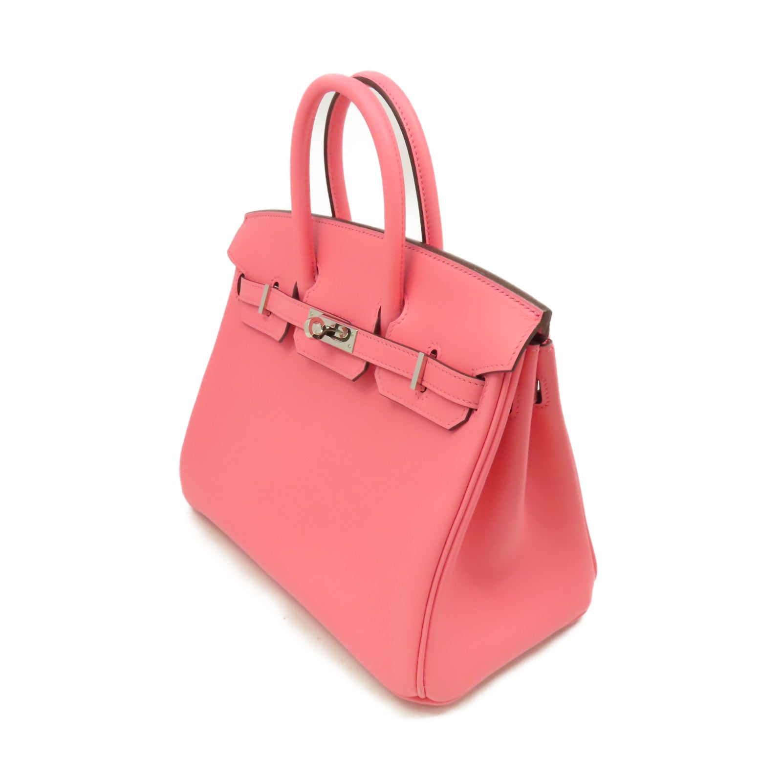 HERMES Swift皮革Birkin 25銀扣手挽袋Rose Azalee杜鵑粉色