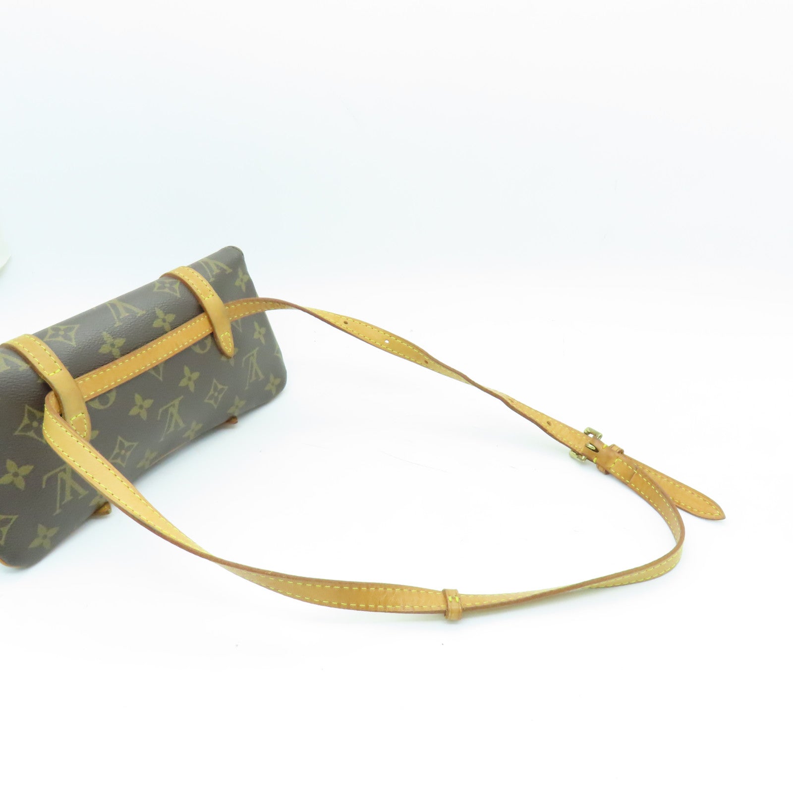LOUIS VUITTON 【激減優惠】Monogram Pochette Marelle金扣腰包啡色