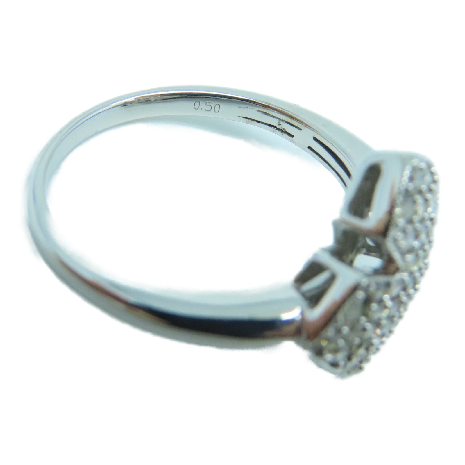JEWELRY 18K White Gold Diamond Ring 0.50ct Diamond Ring US#6.5