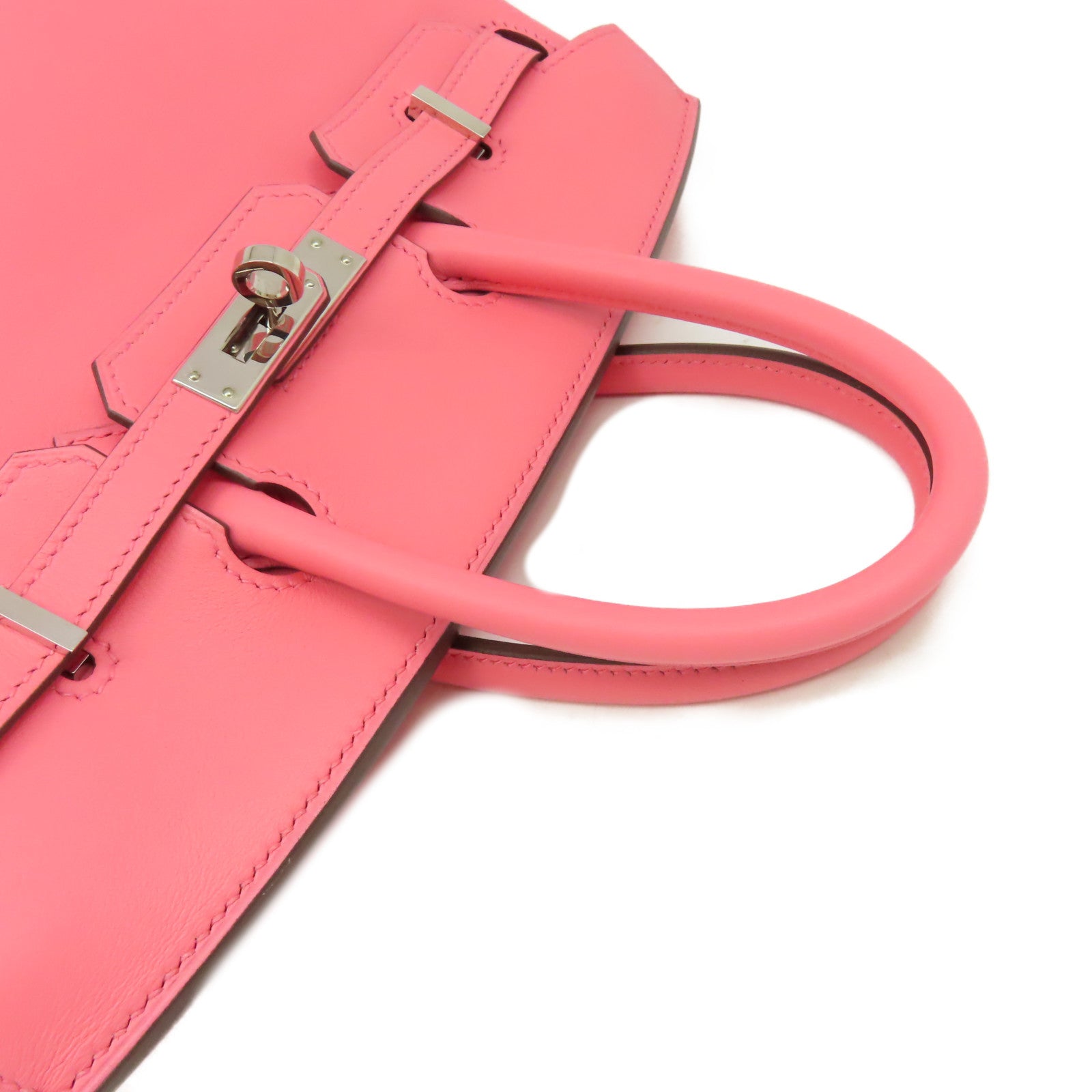 HERMES Swift皮革Birkin 25銀扣手挽袋Rose Azalee杜鵑粉色