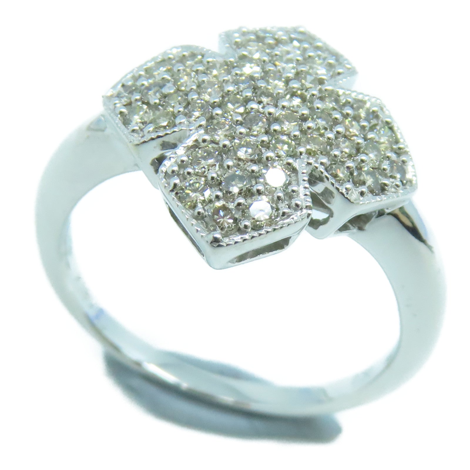 JEWELRY 18K White Gold Diamond Ring 0.50ct Diamond Ring US#6.5