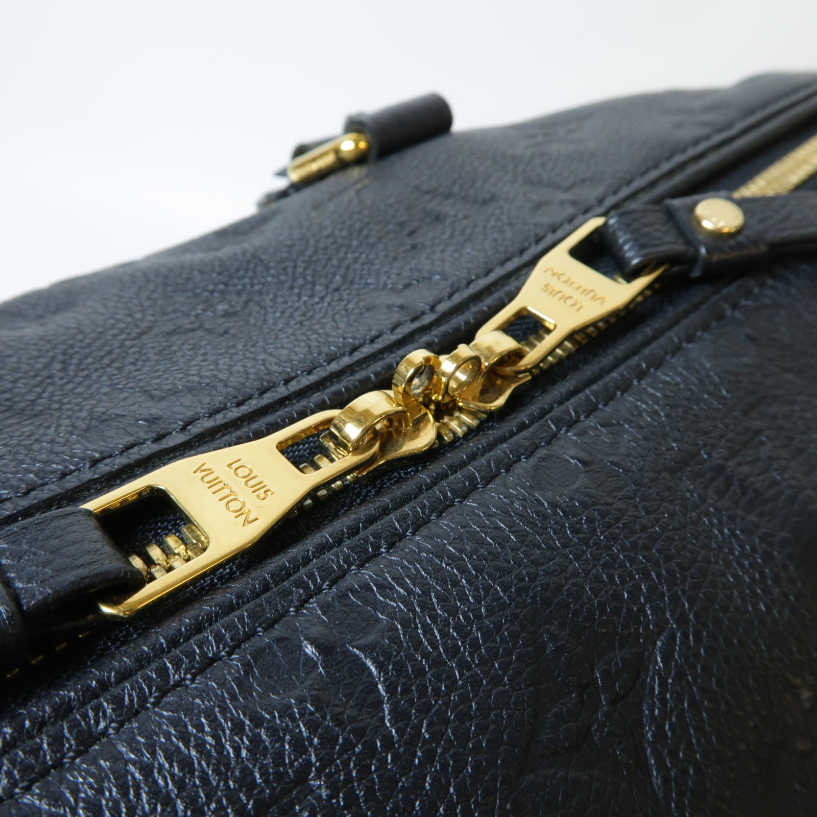 LOUIS VUITTON Monogram Empreinte Speedy Bandouliere 30金扣手挽肩背兩用袋黑色