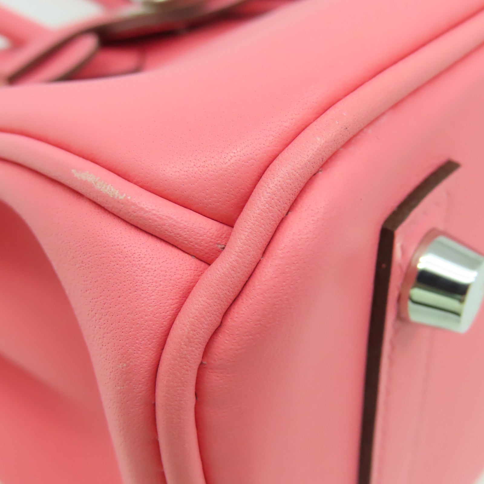 HERMES Swift皮革Birkin 25銀扣手挽袋Rose Azalee杜鵑粉色