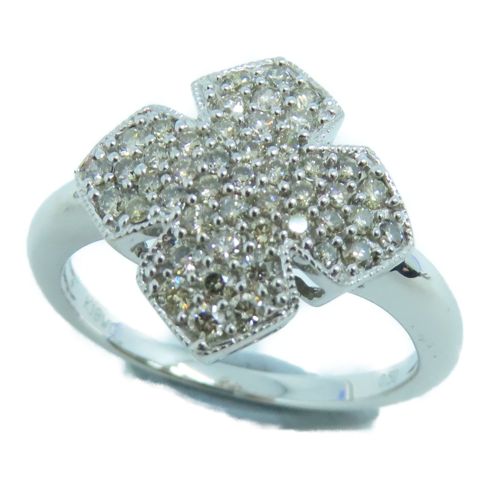 JEWELRY 18K White Gold Diamond Ring 0.50ct Diamond Ring US#6.5