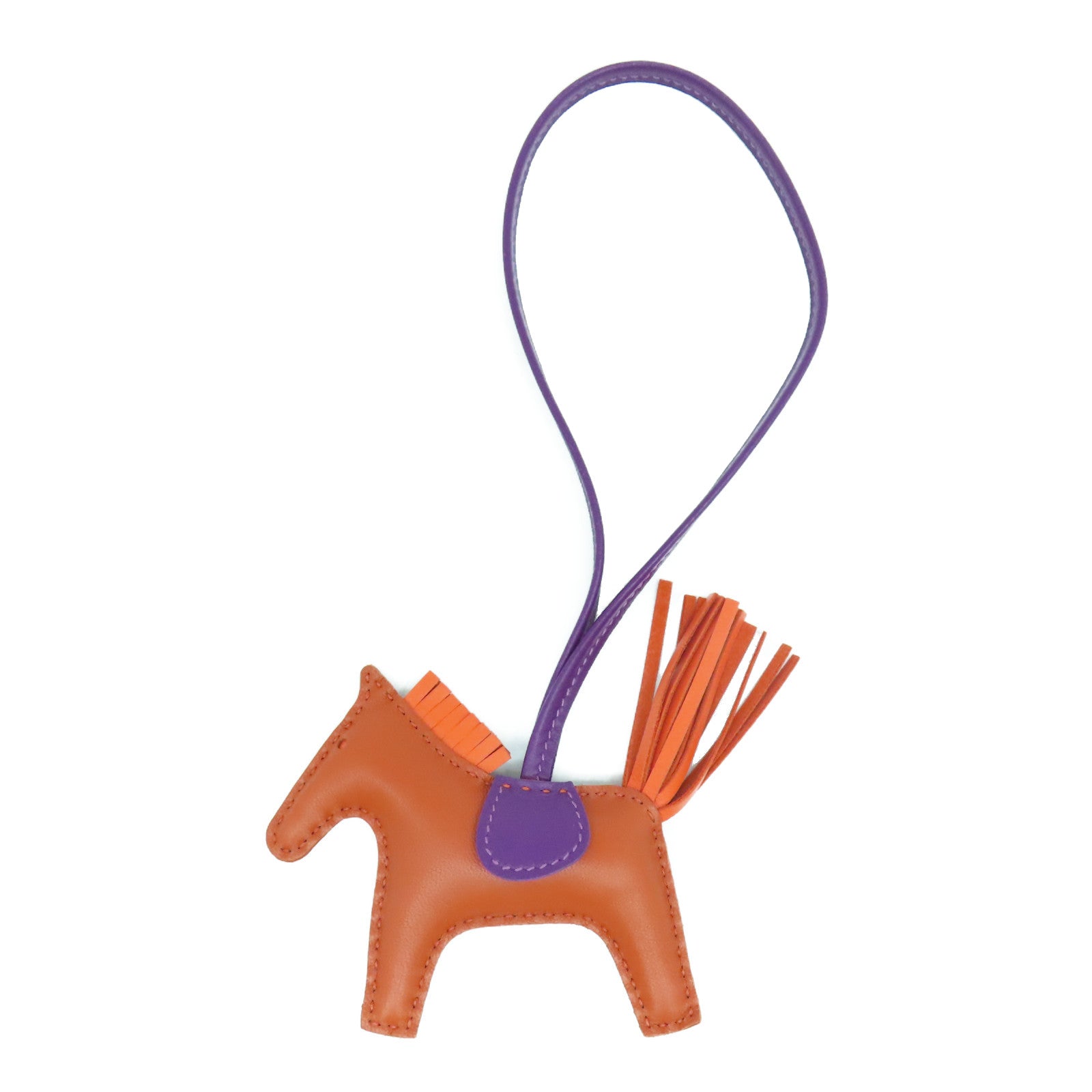 HERMES 【激減優惠】Swift皮革Rodeo S Charm掛飾啡色/紫色
