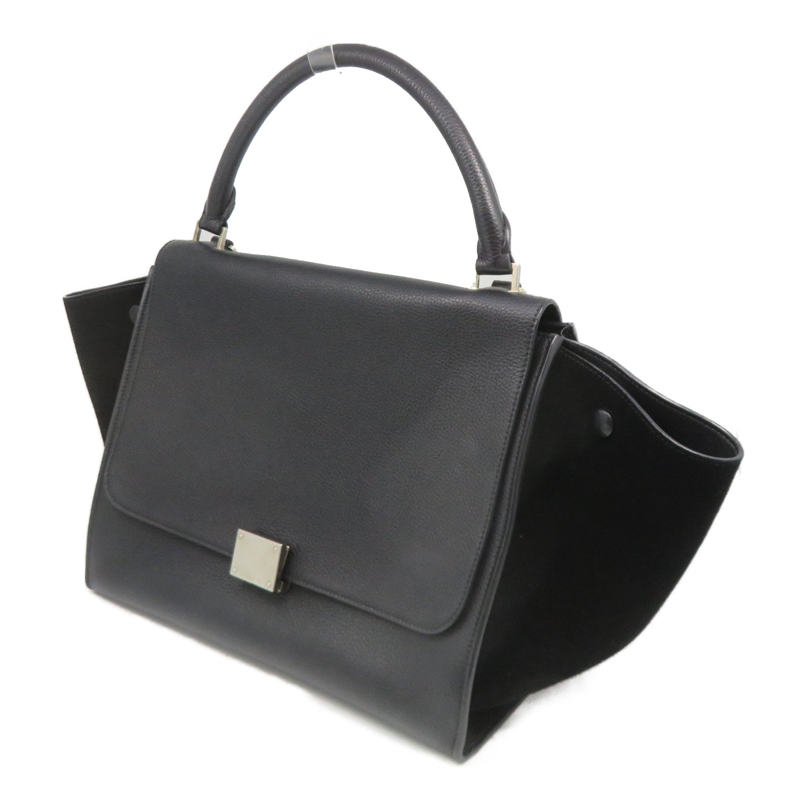CELINE [Sharp Discount] Cowhide Leather/Suede Leather 2 Way Shoulder Handle Shoulder Bag Black
