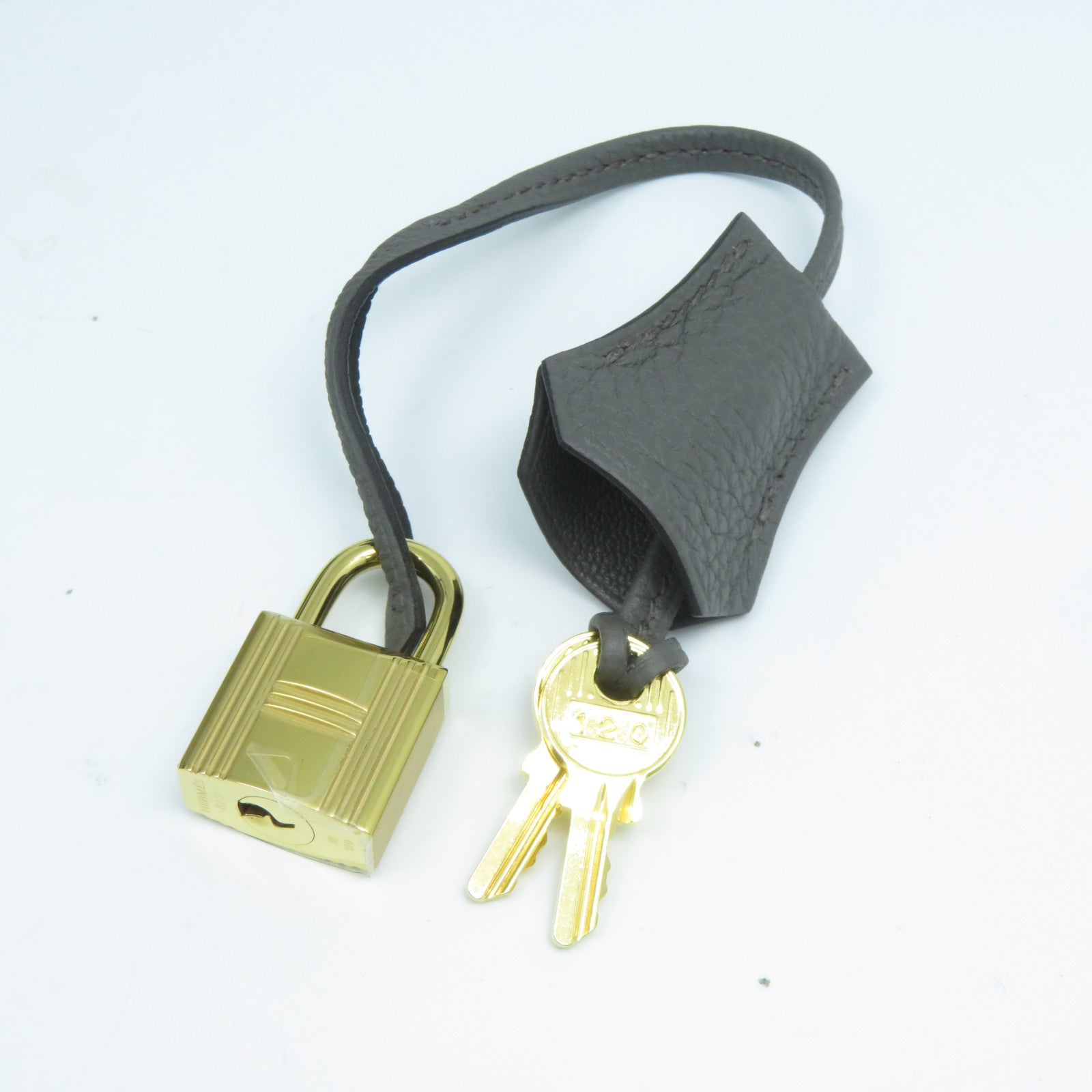 HERMES Clemence皮革Kelly 28金扣手挽肩背兩用袋Etoupe大象灰色