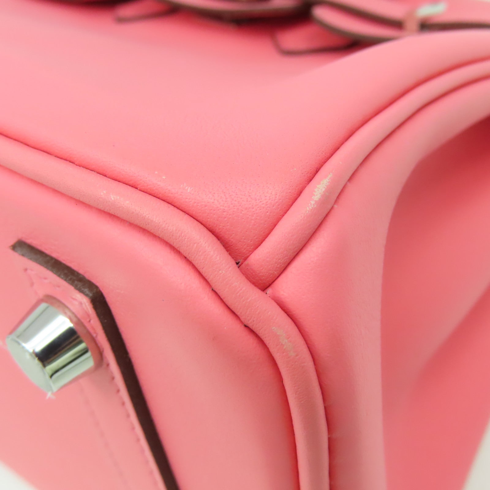 HERMES Swift皮革Birkin 25銀扣手挽袋Rose Azalee杜鵑粉色