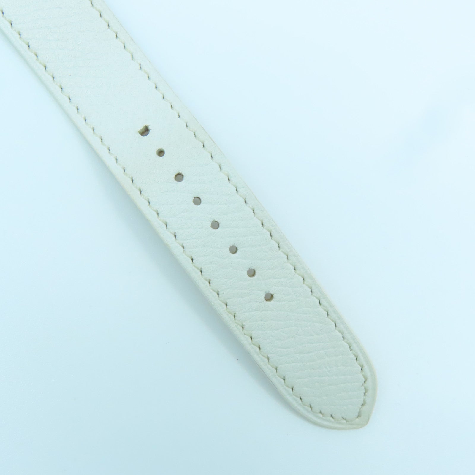 HERMES Heure H Watch MM不鏽鋼/Epsom皮革帶手錶石英機芯白色