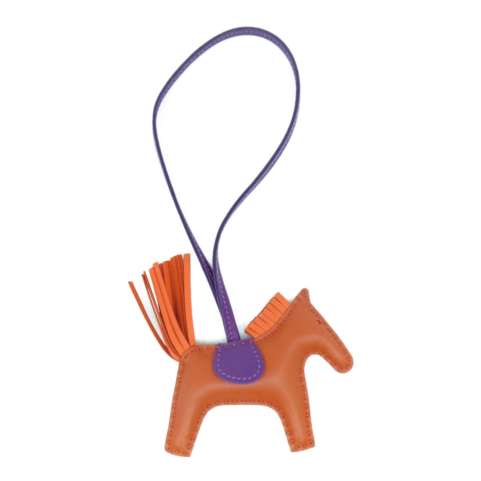 HERMES 【激減優惠】Swift皮革Rodeo S Charm掛飾啡色/紫色