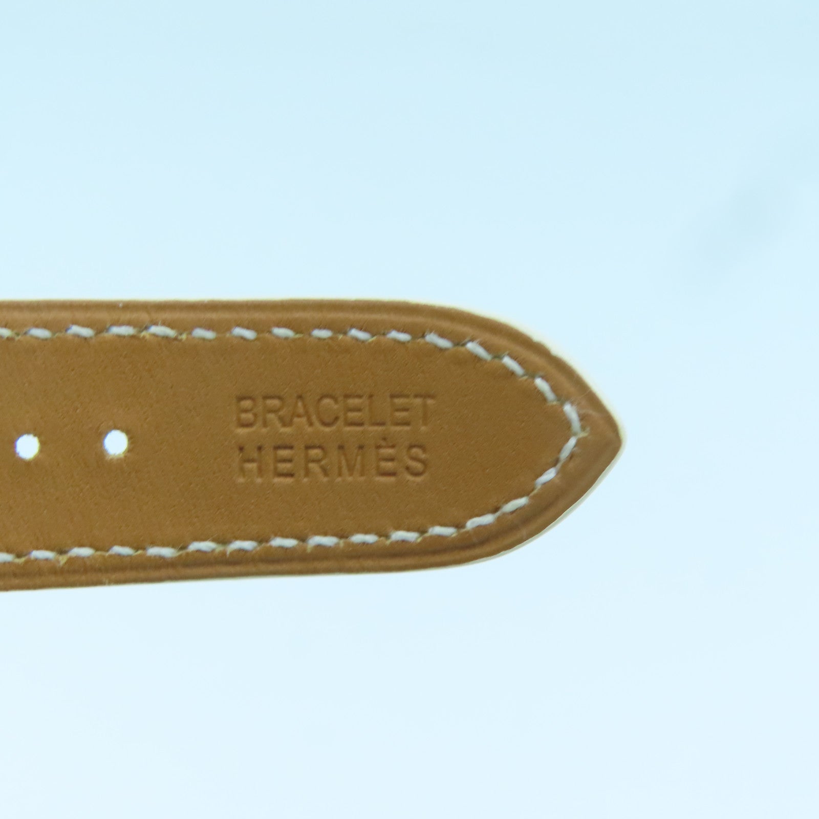 HERMES Heure H Watch MM不鏽鋼/Epsom皮革帶手錶石英機芯白色