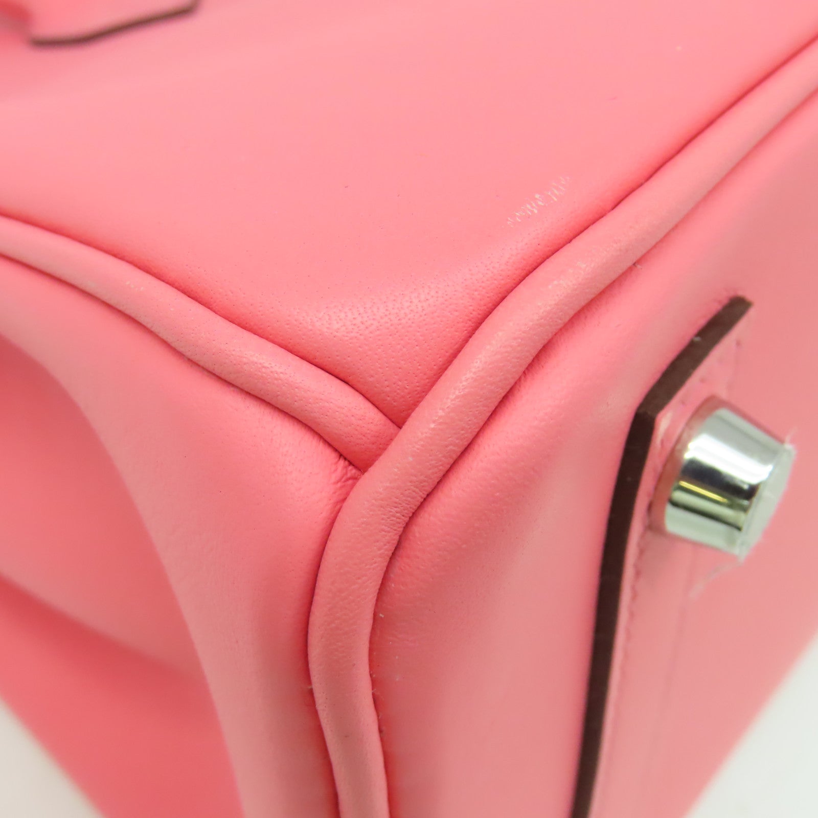 HERMES Swift皮革Birkin 25銀扣手挽袋Rose Azalee杜鵑粉色