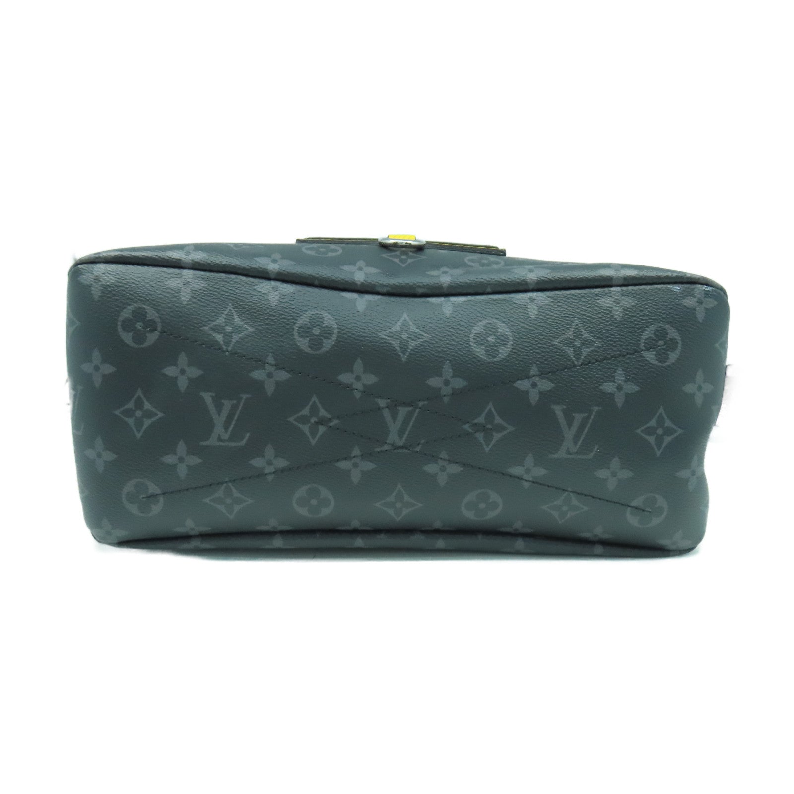 LOUIS VUITTON Monogram Eclipse BESACE ZIPEE銀扣肩背袋黑色