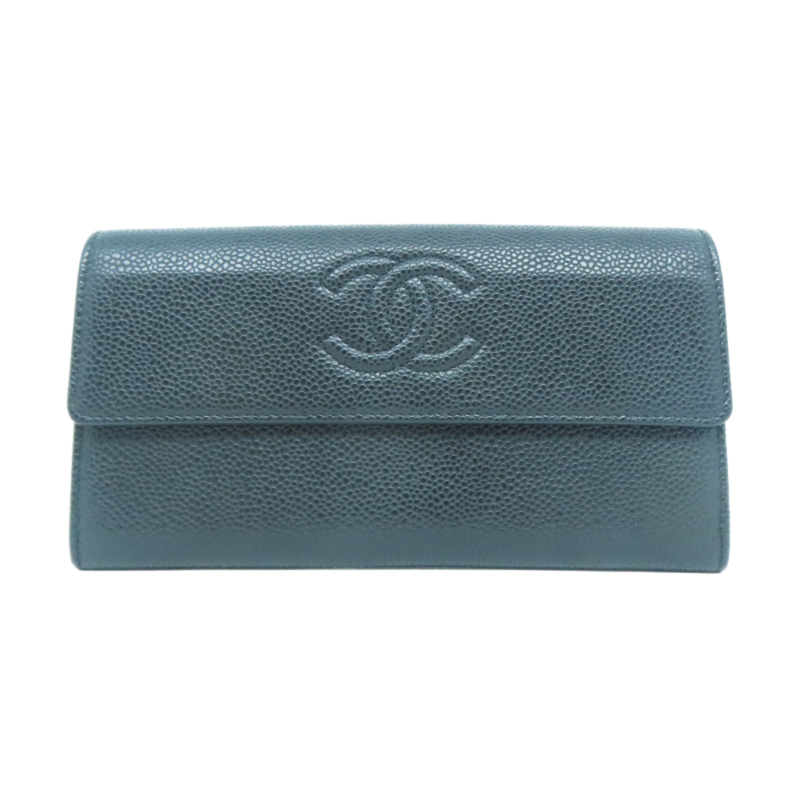 CHANEL Caviar皮革Long Wallet長錢包黑色